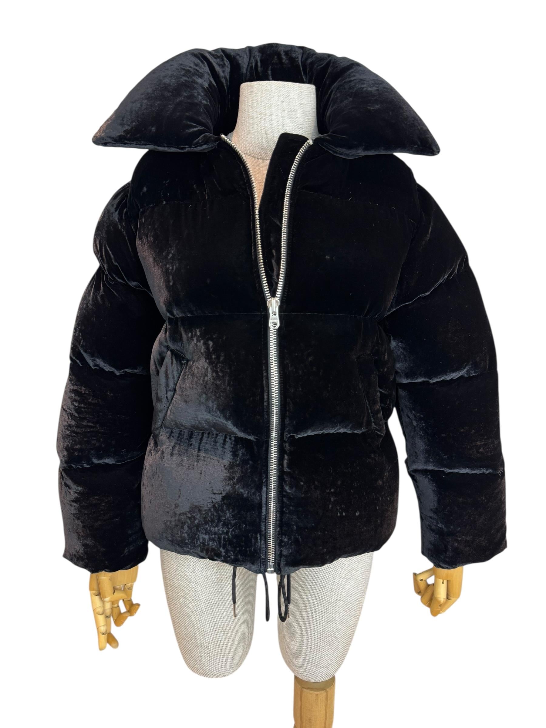 SANDRO VELVET PUFFER JACKET