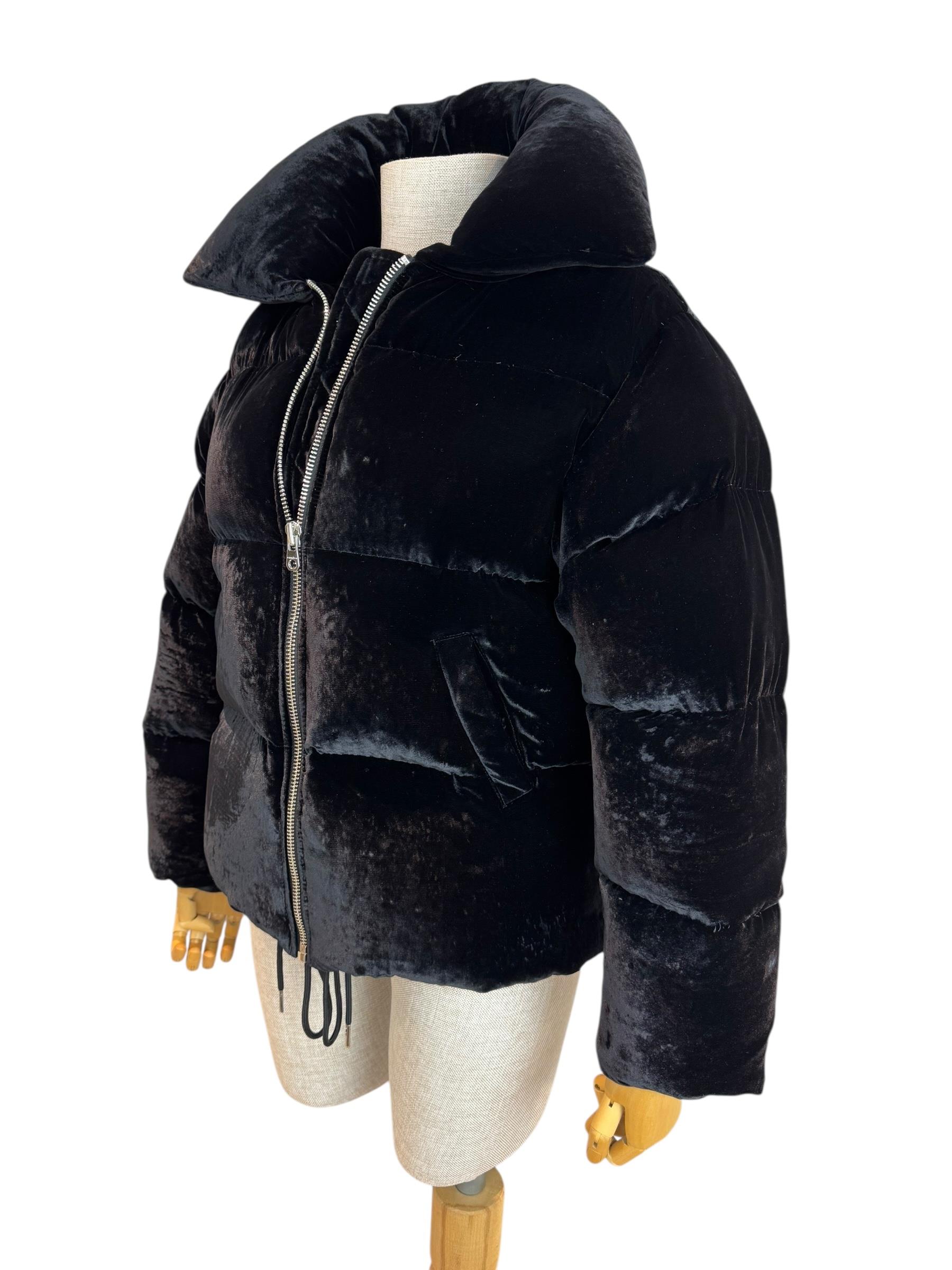 SANDRO VELVET PUFFER JACKET