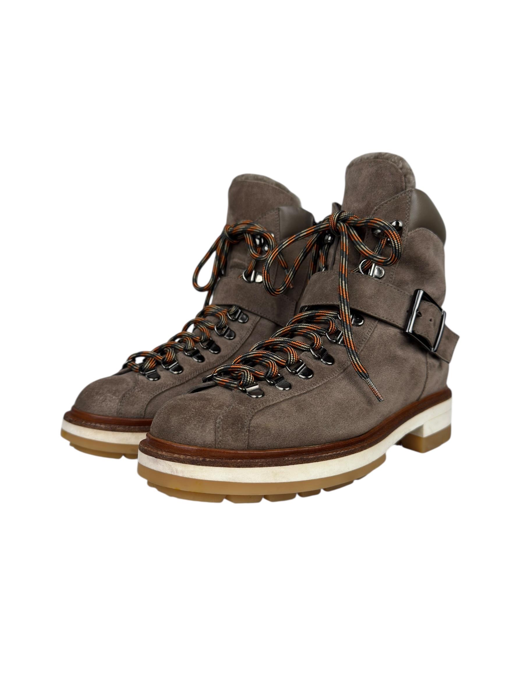 SANTONI MINK SUEDE BOOTS
