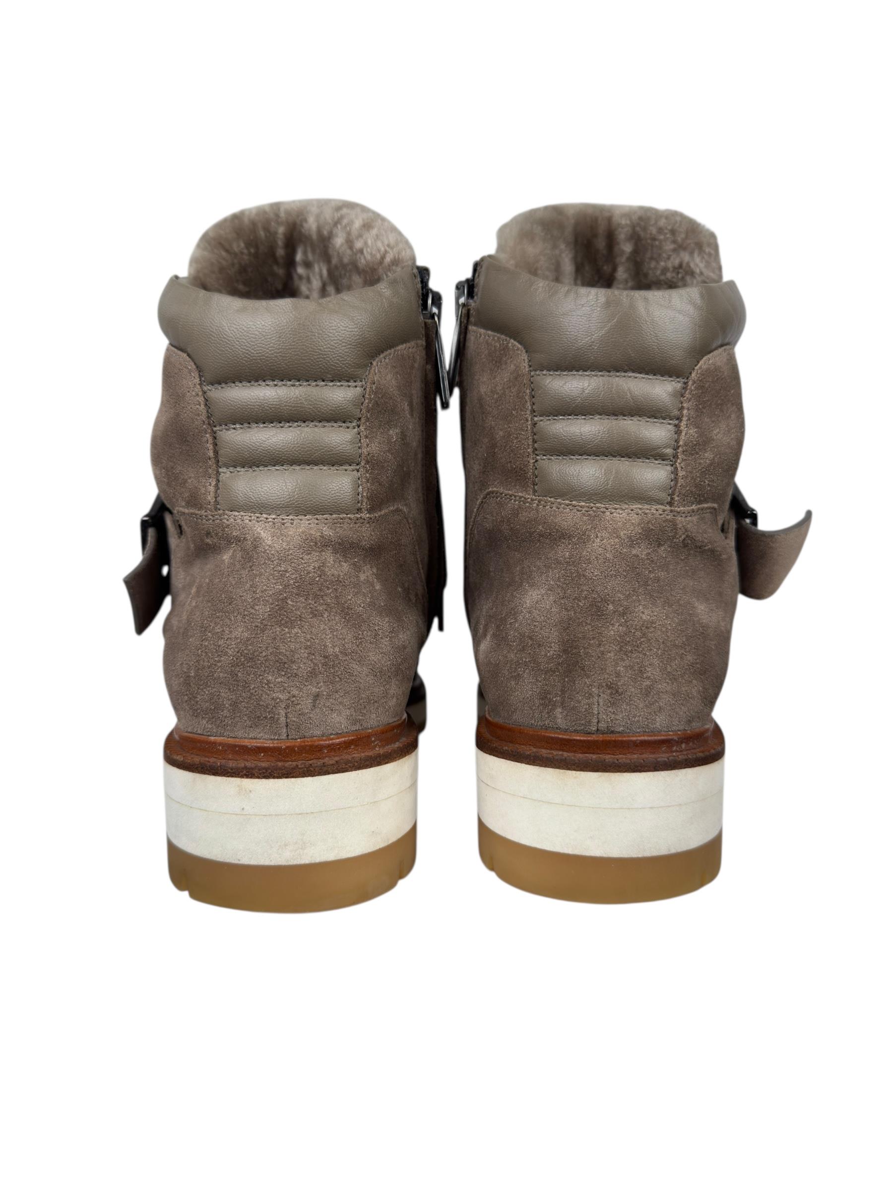 SANTONI MINK SUEDE BOOTS