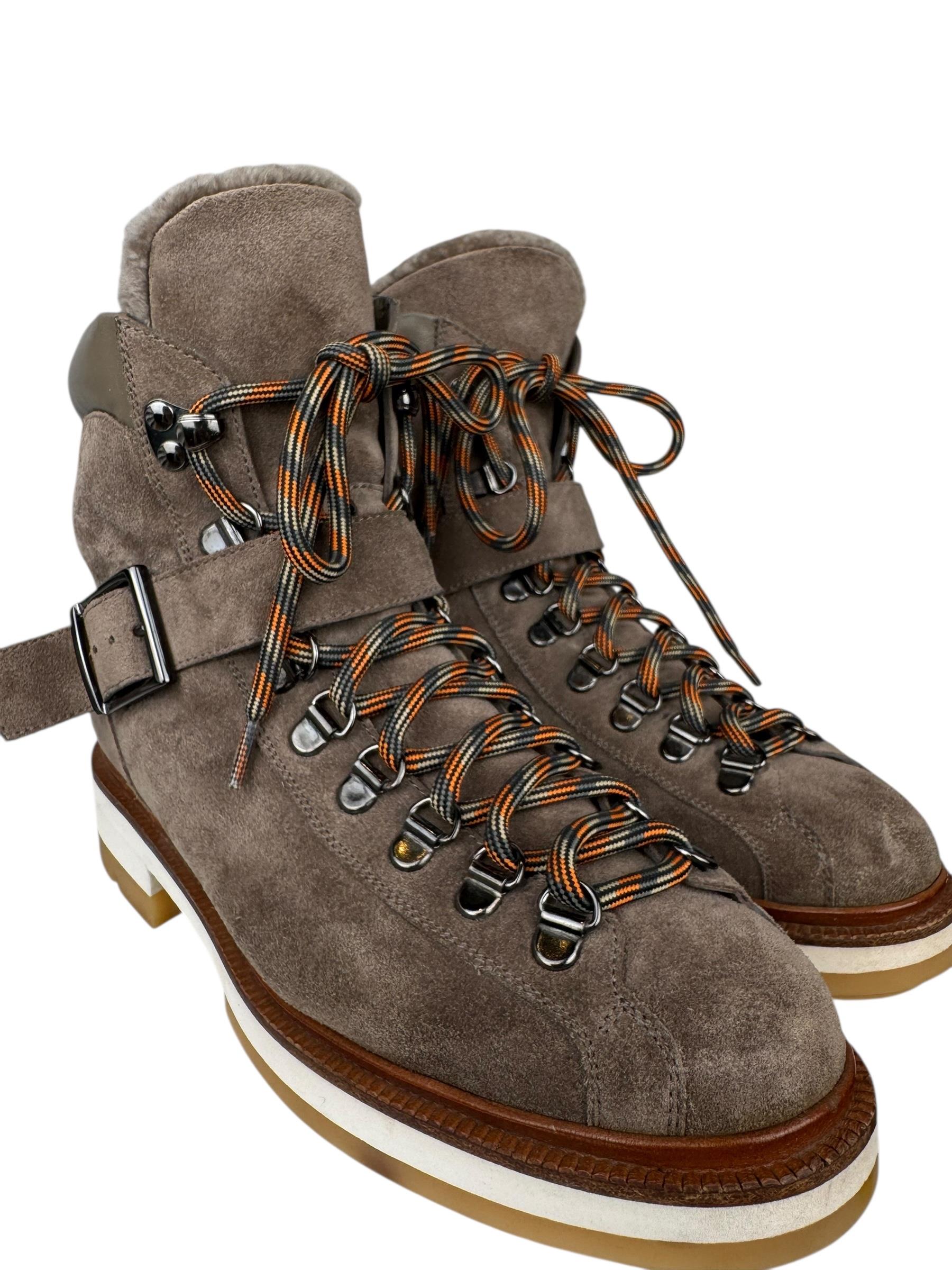 SANTONI MINK SUEDE BOOTS