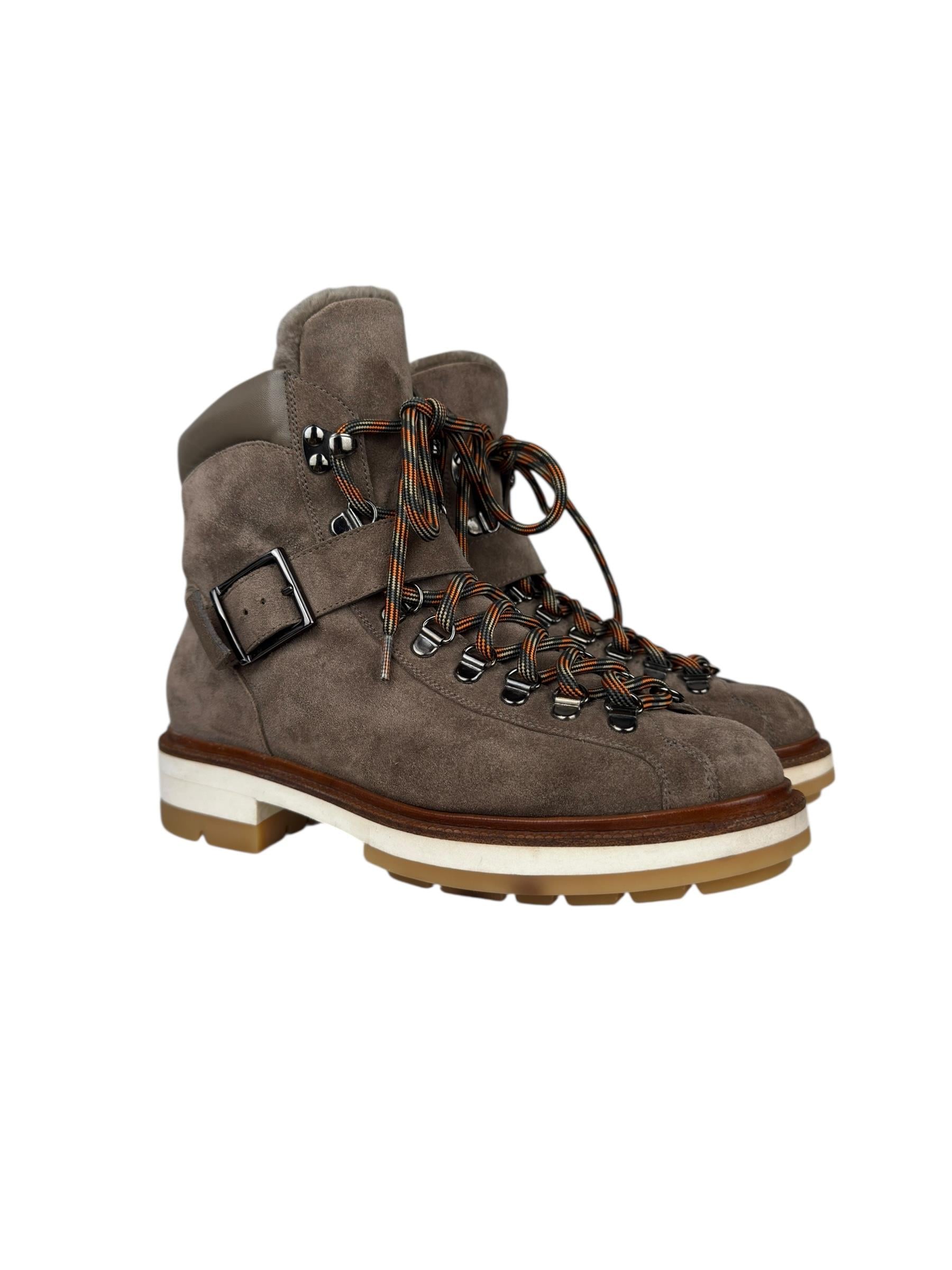SANTONI MINK SUEDE BOOTS