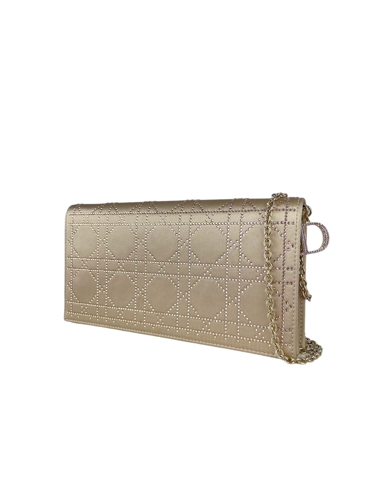 SATIN CANNES CRYSTAL EMBELLISHED BAG