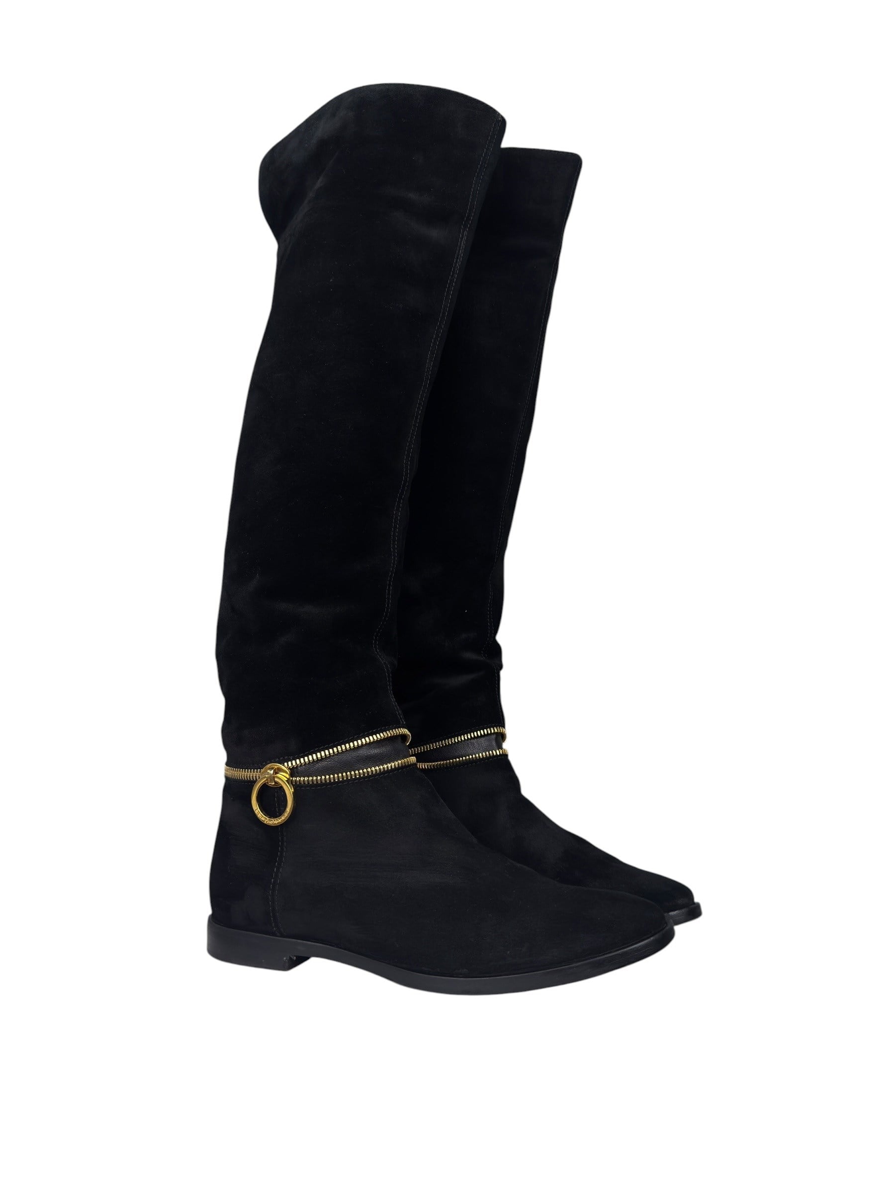 SERGIO ROSSI BLACK SUEDE BOOTS