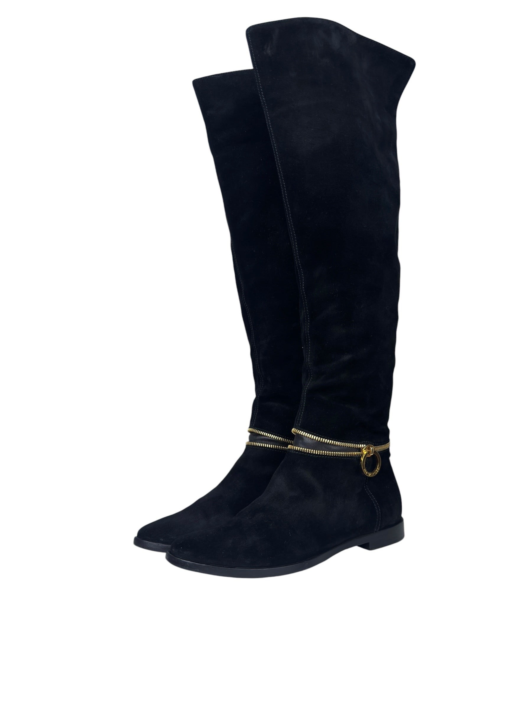 SERGIO ROSSI BLACK SUEDE BOOTS