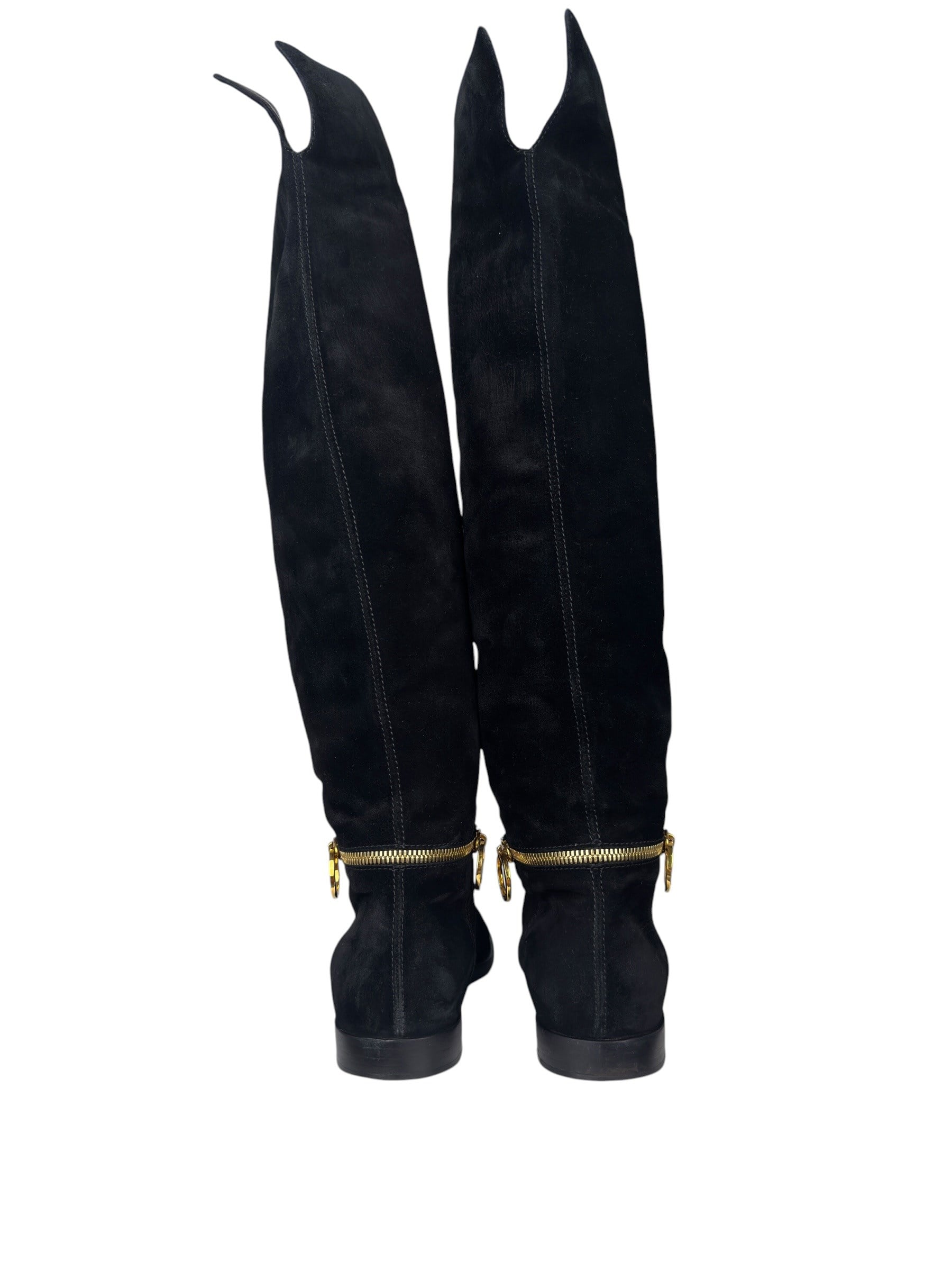 SERGIO ROSSI BLACK SUEDE BOOTS