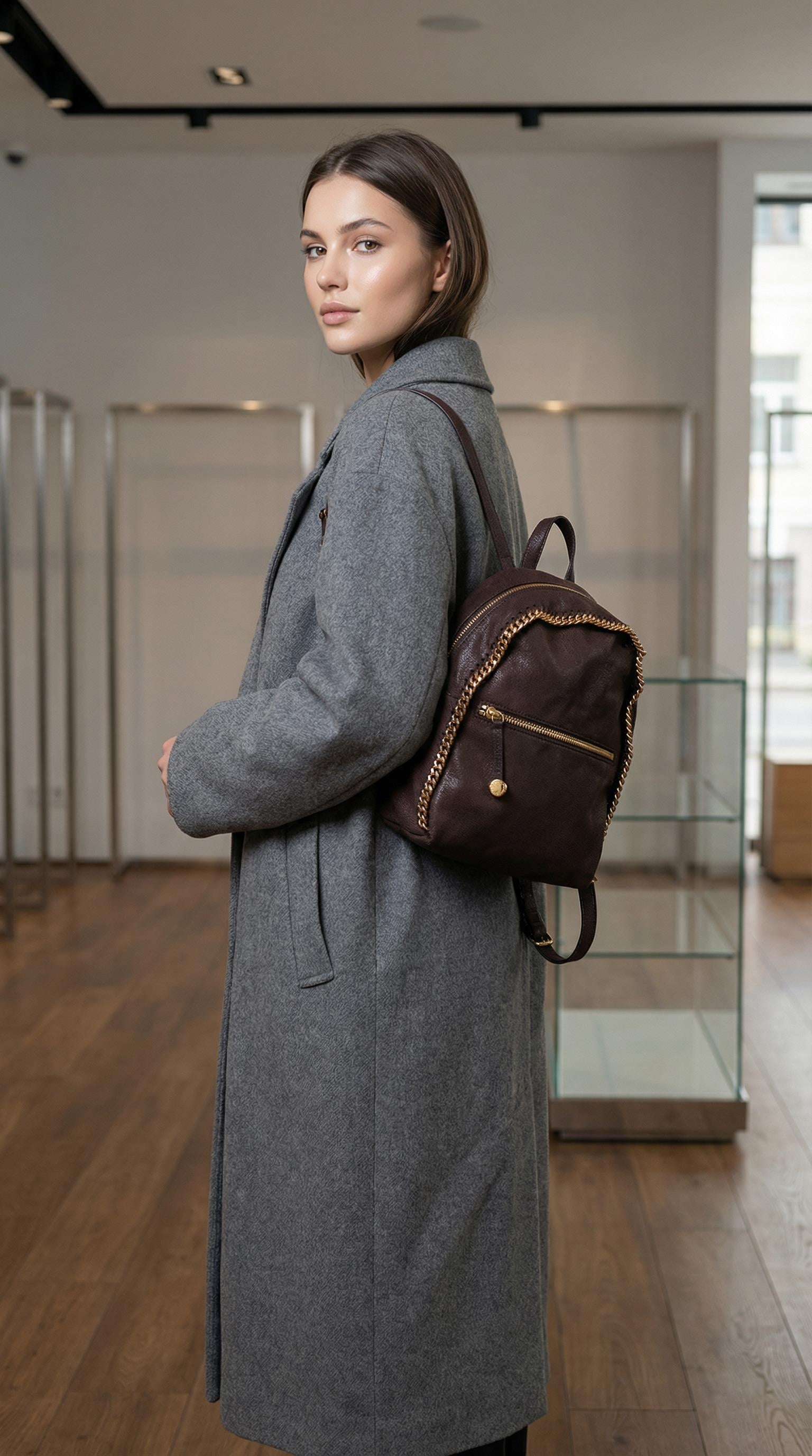 STELLA MCCARTNEY BROWN FALABELLA BACKPACK
