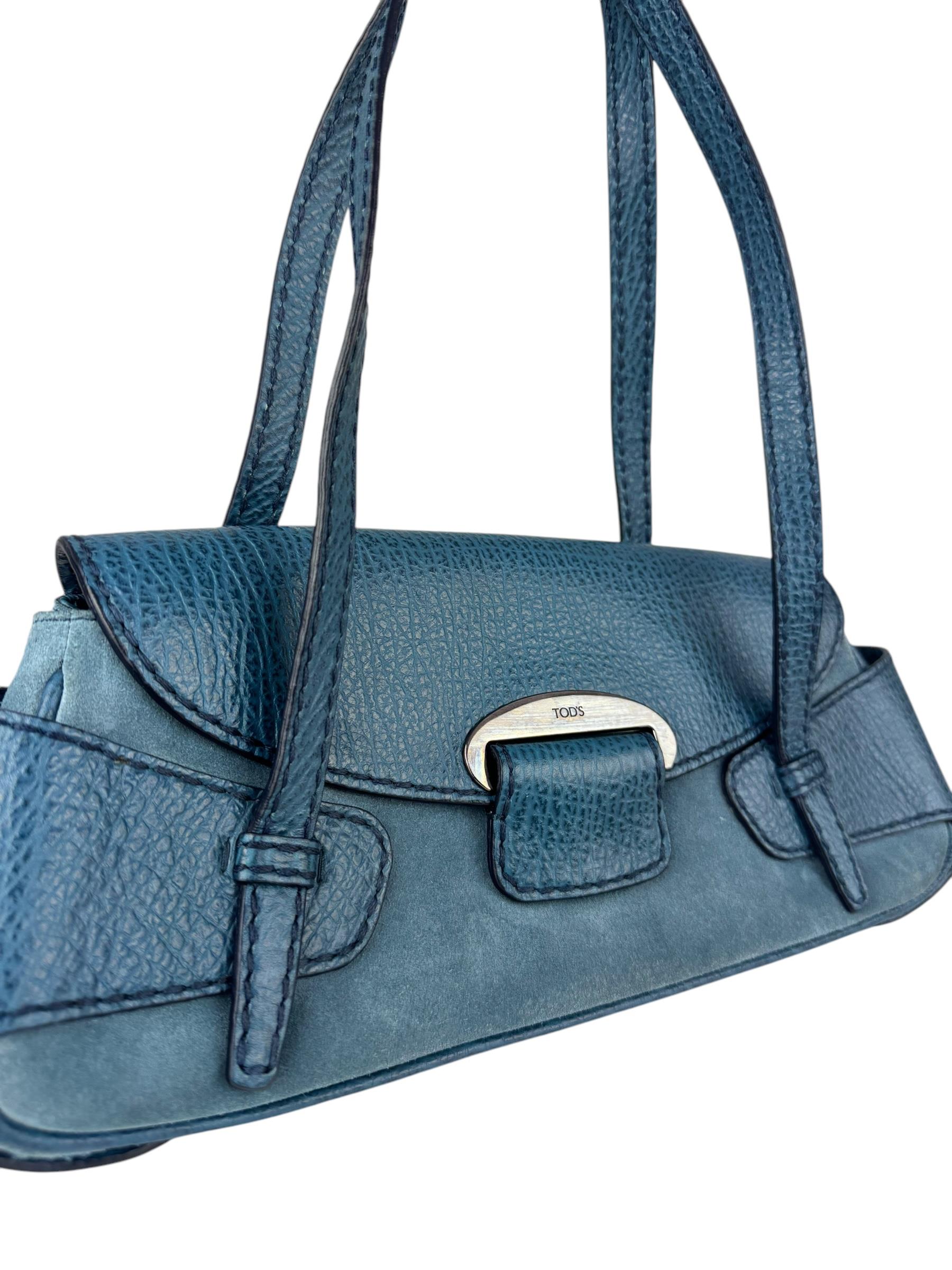 TOD'S BLUE LEATHER SHOULDER BAG