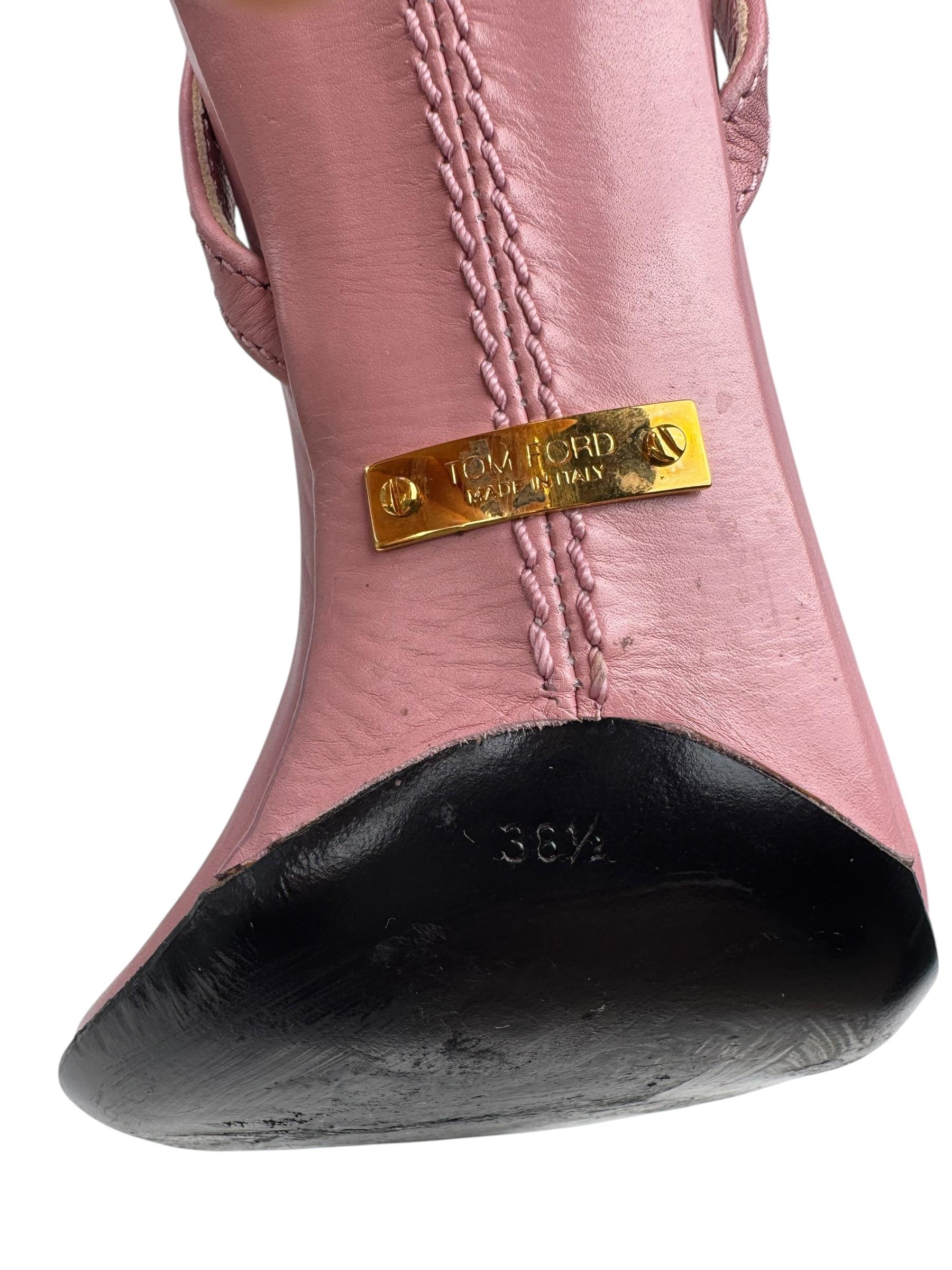TOM FORD LEATHER PINK LOCK HEELS
