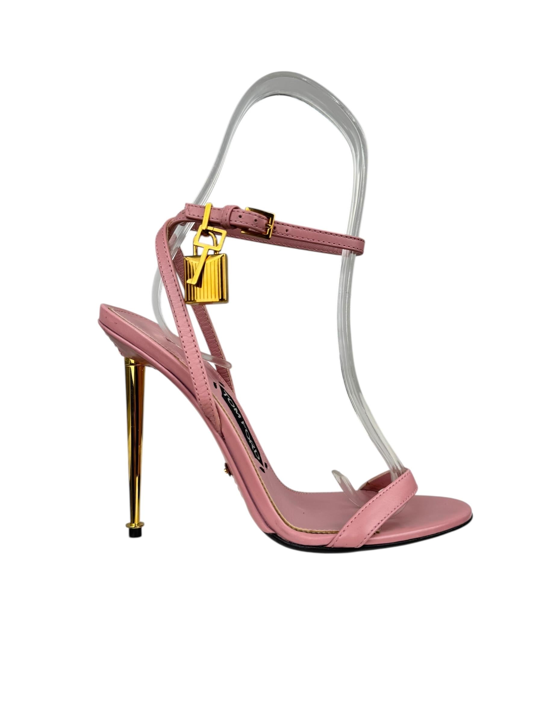 TOM FORD LEATHER PINK LOCK HEELS