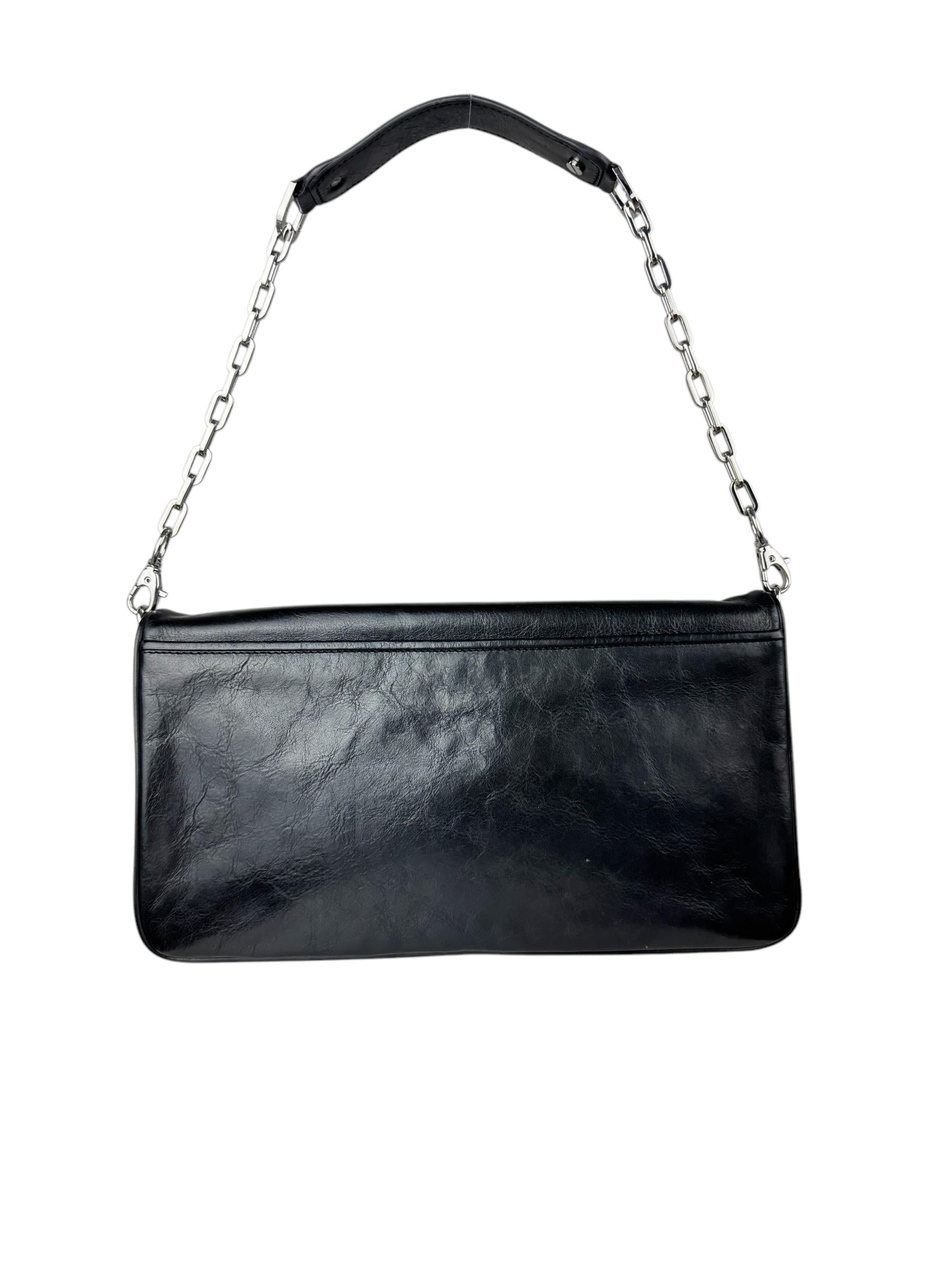 TORY BURCH BLACK LEATHER CHAIN BAG 