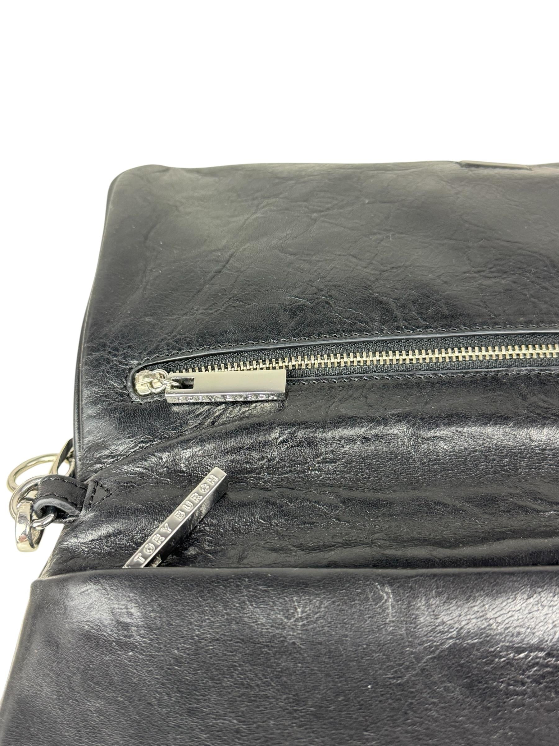 TORY BURCH BLACK LEATHER CHAIN BAG 