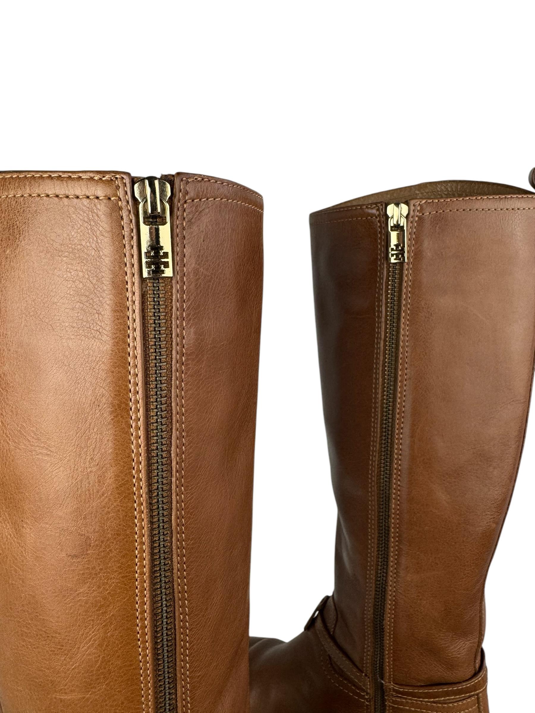 TORY BURCH BROWN LEATHER BOOTS 