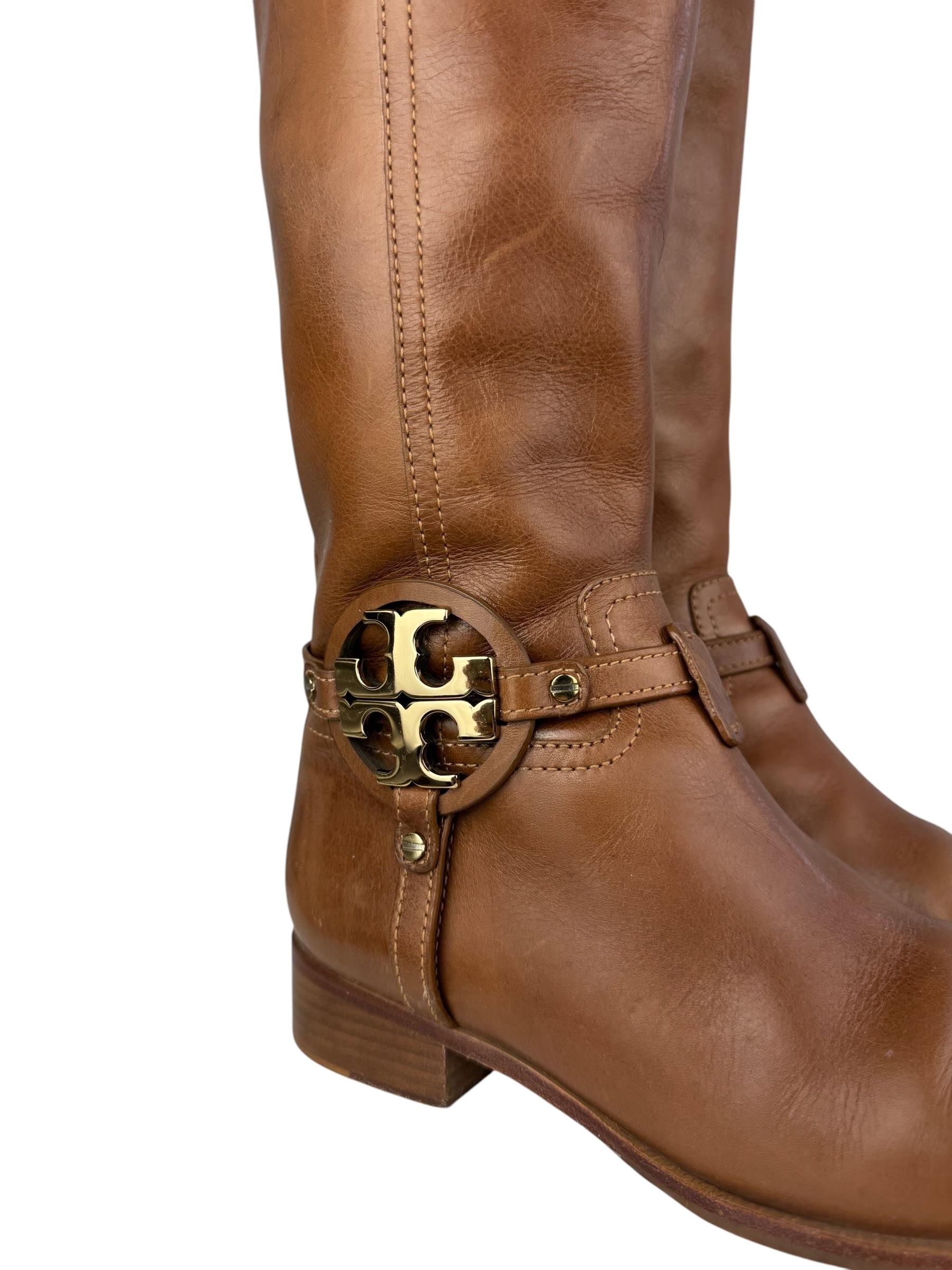 TORY BURCH BROWN LEATHER BOOTS 