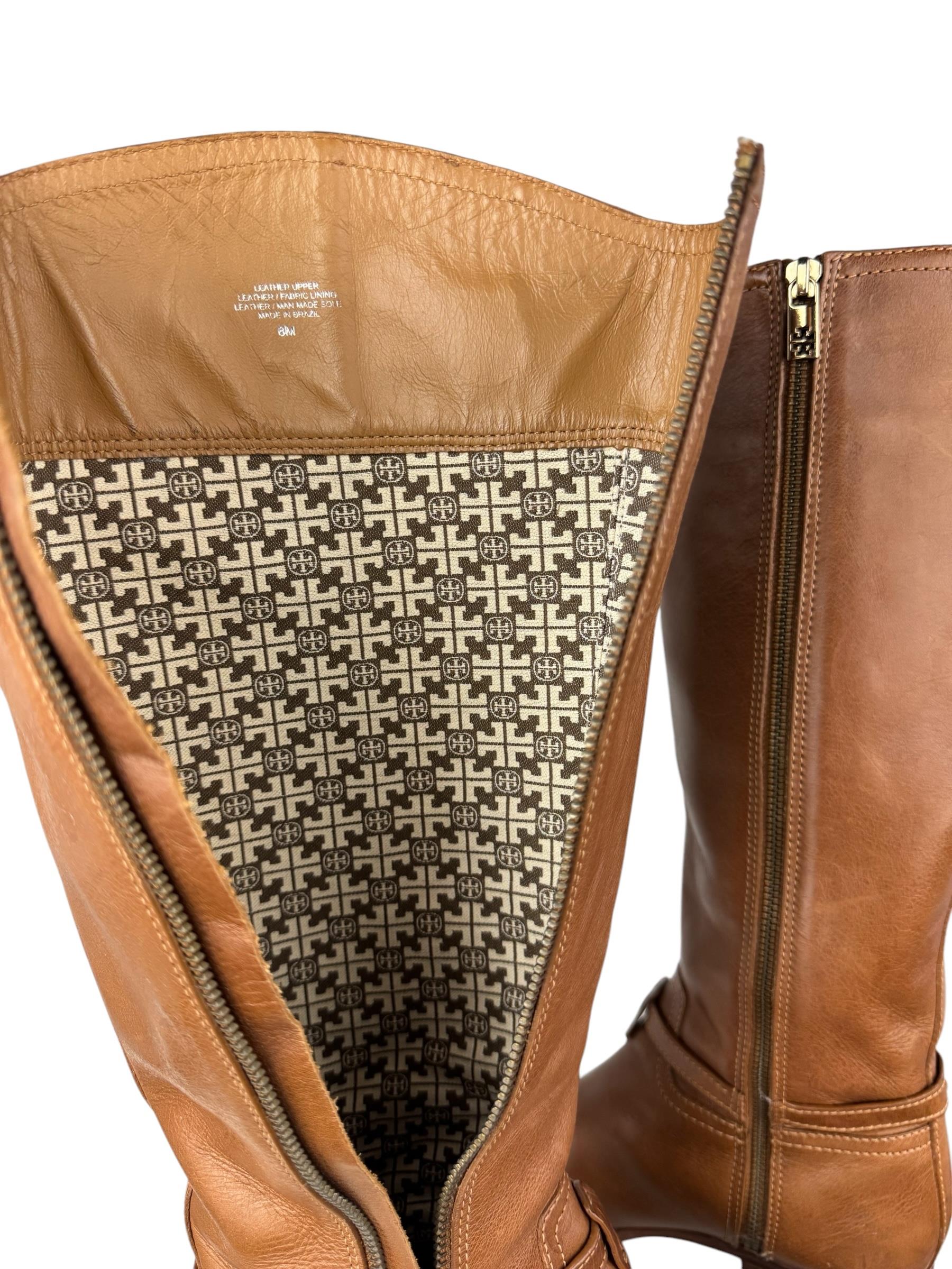 TORY BURCH BROWN LEATHER BOOTS 