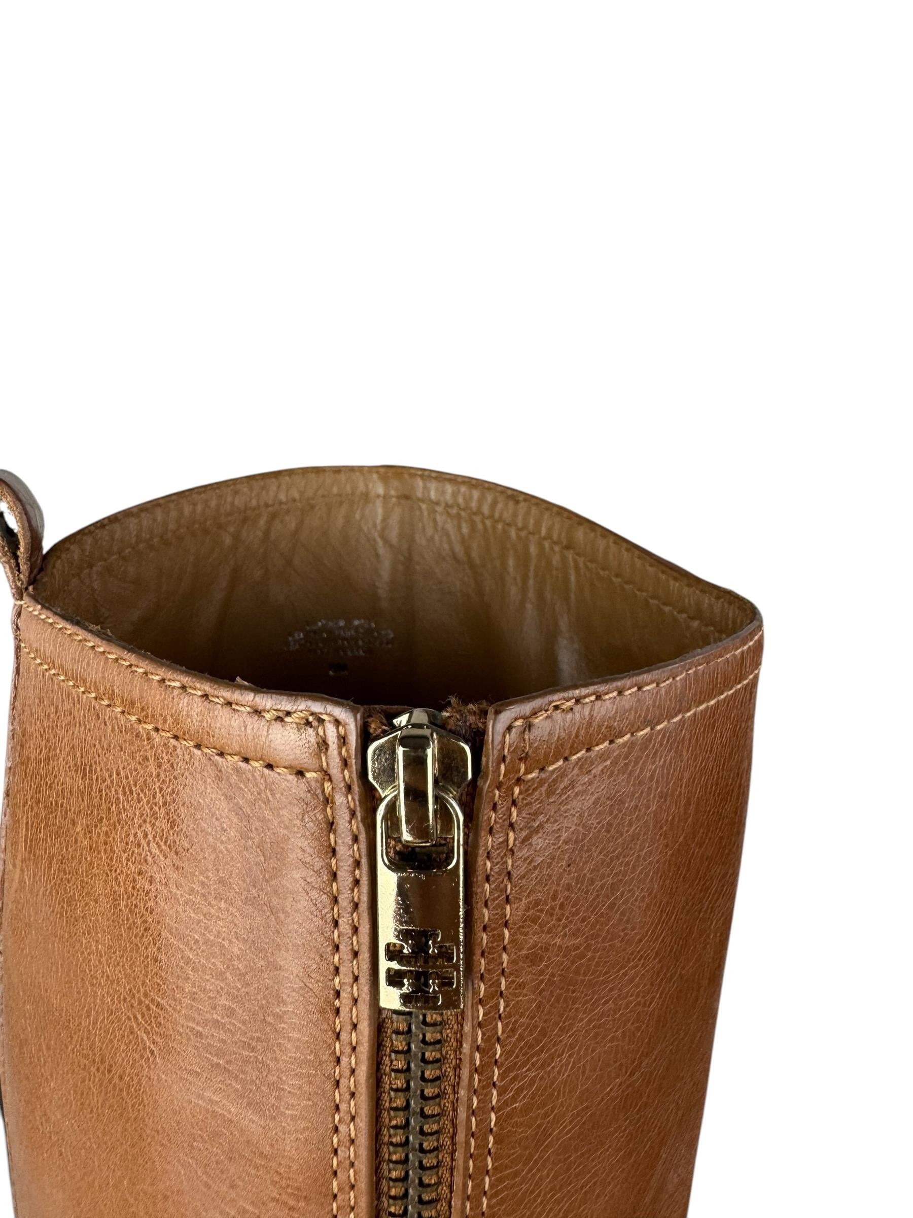 TORY BURCH BROWN LEATHER BOOTS 