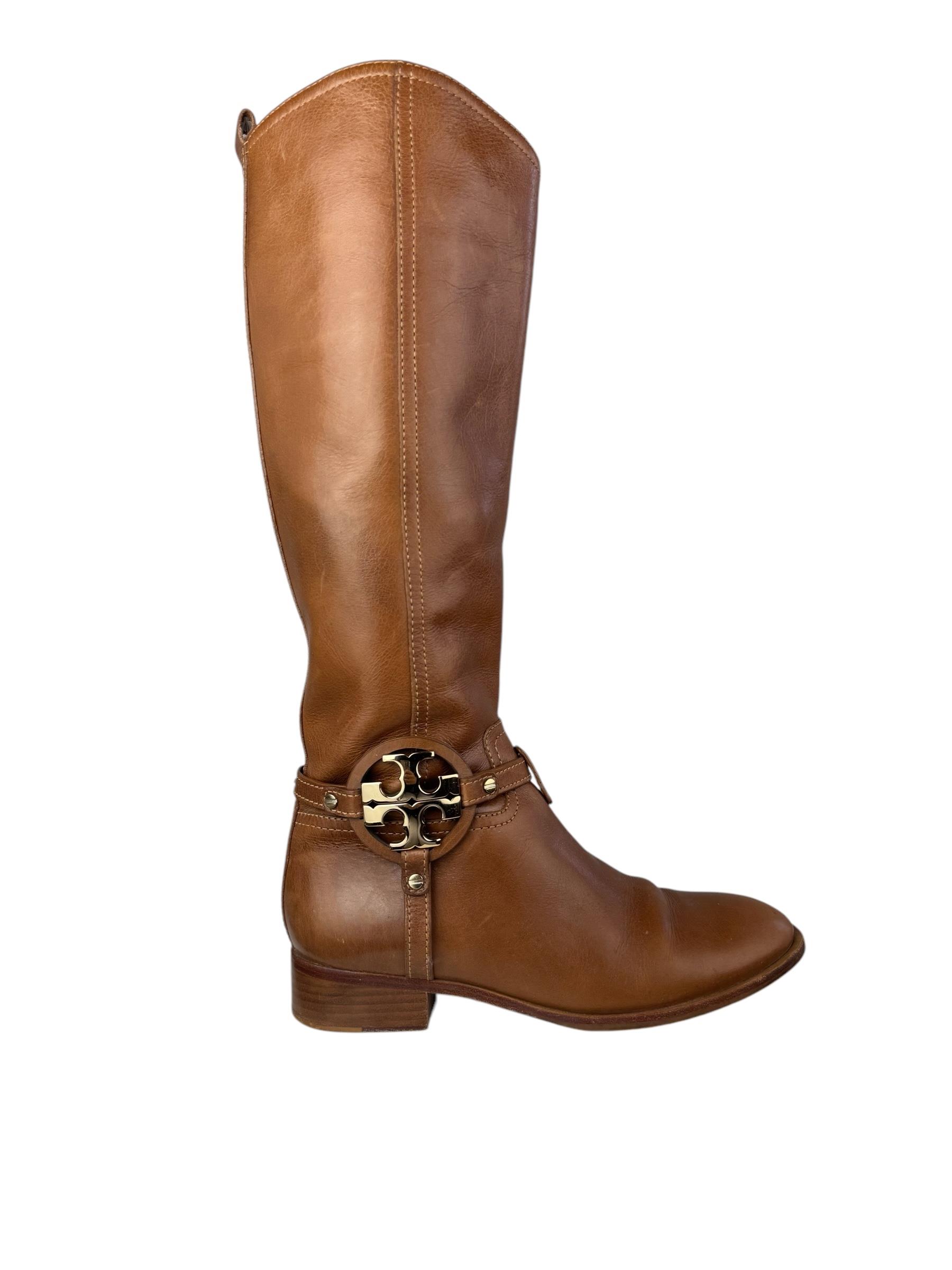 TORY BURCH BROWN LEATHER BOOTS 