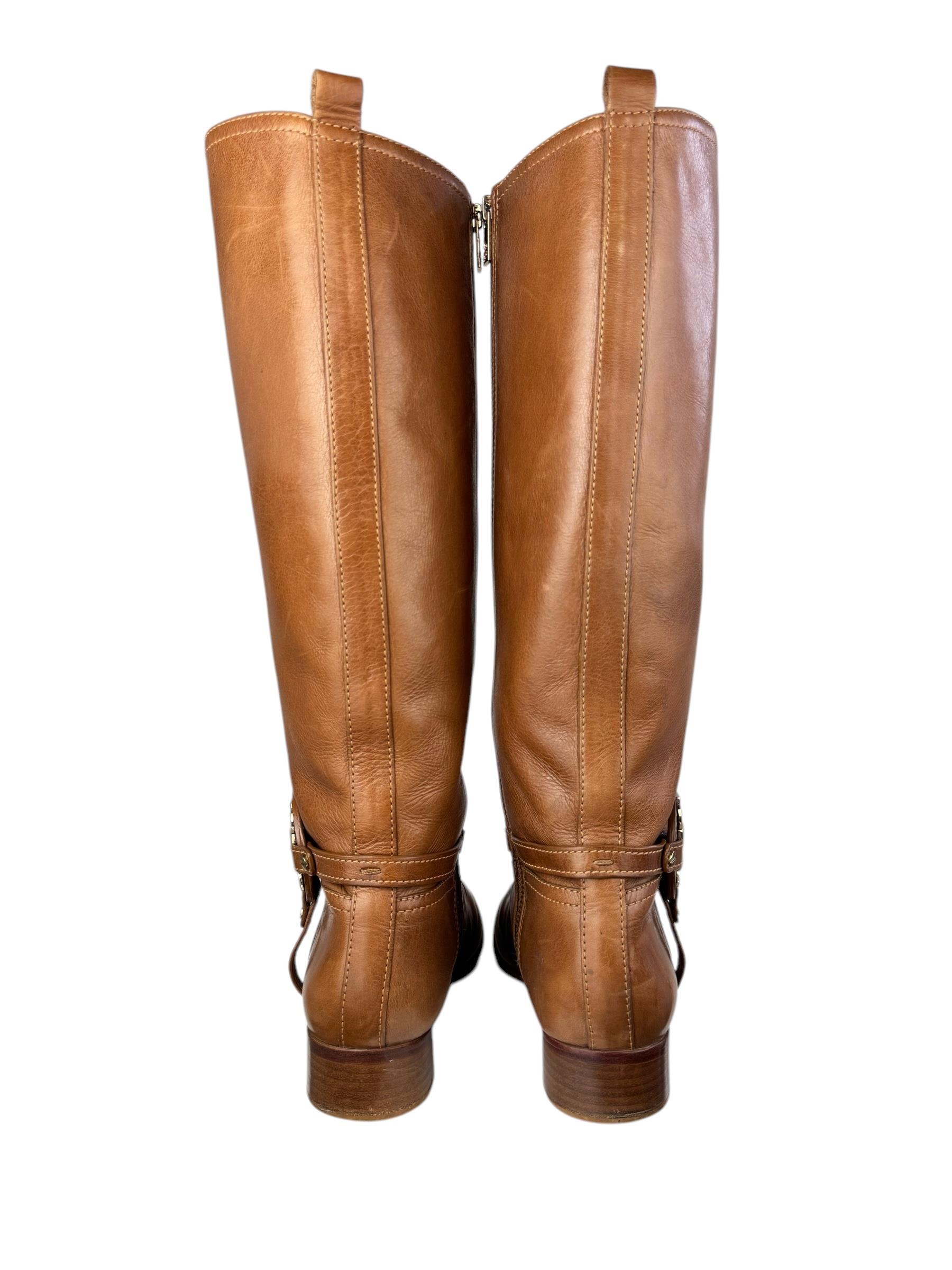 TORY BURCH BROWN LEATHER BOOTS 