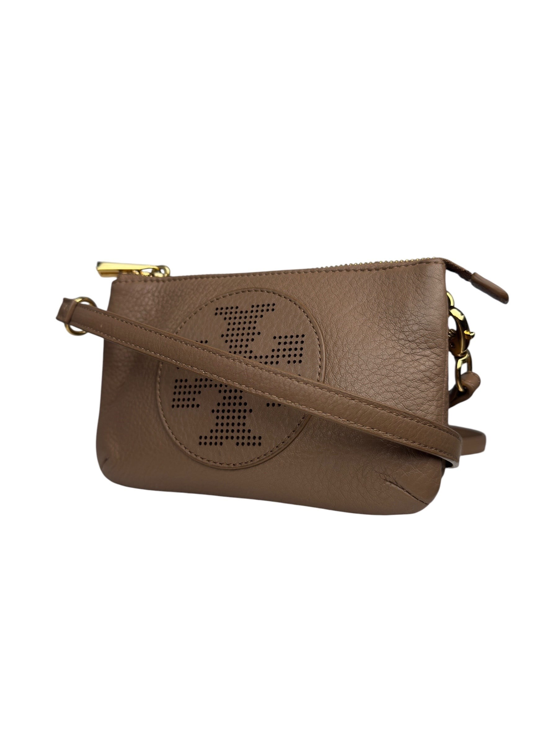 TORY BURCH MINK LEATHER MINI CROSSBODY BAG
