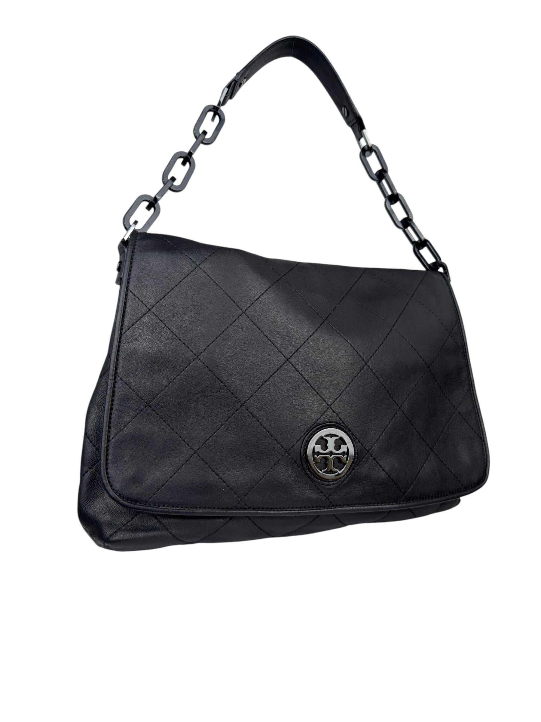 TORY BURCH QUILTED LEATHER SHOULDER BAG