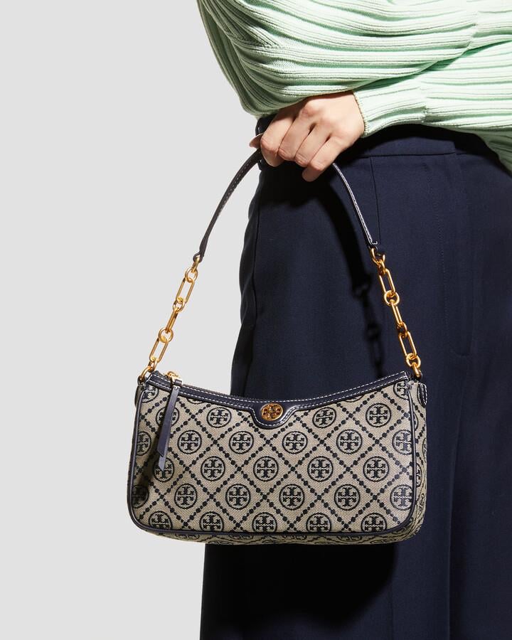 TORY BURCH T JACQUARD SHOULDER BAG