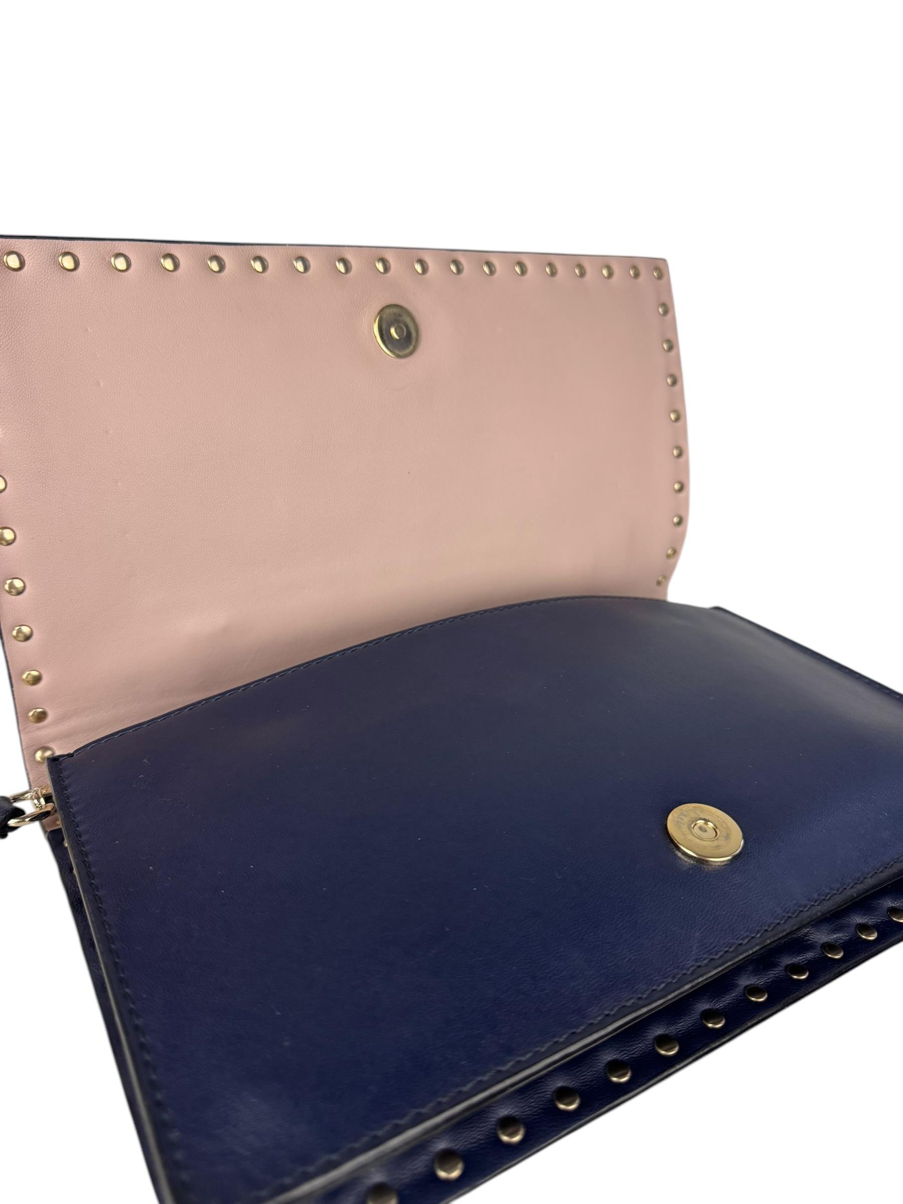 VALENTINO BLACK ROCKSTUD CLUTCH BAG