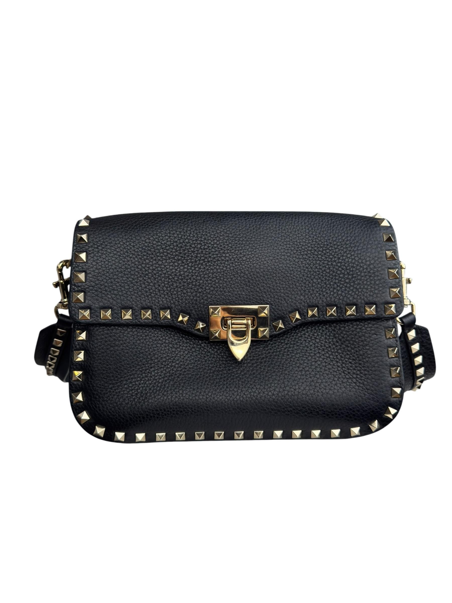 VALENTINO BLACK ROCKSTUD SHOULDER BAG