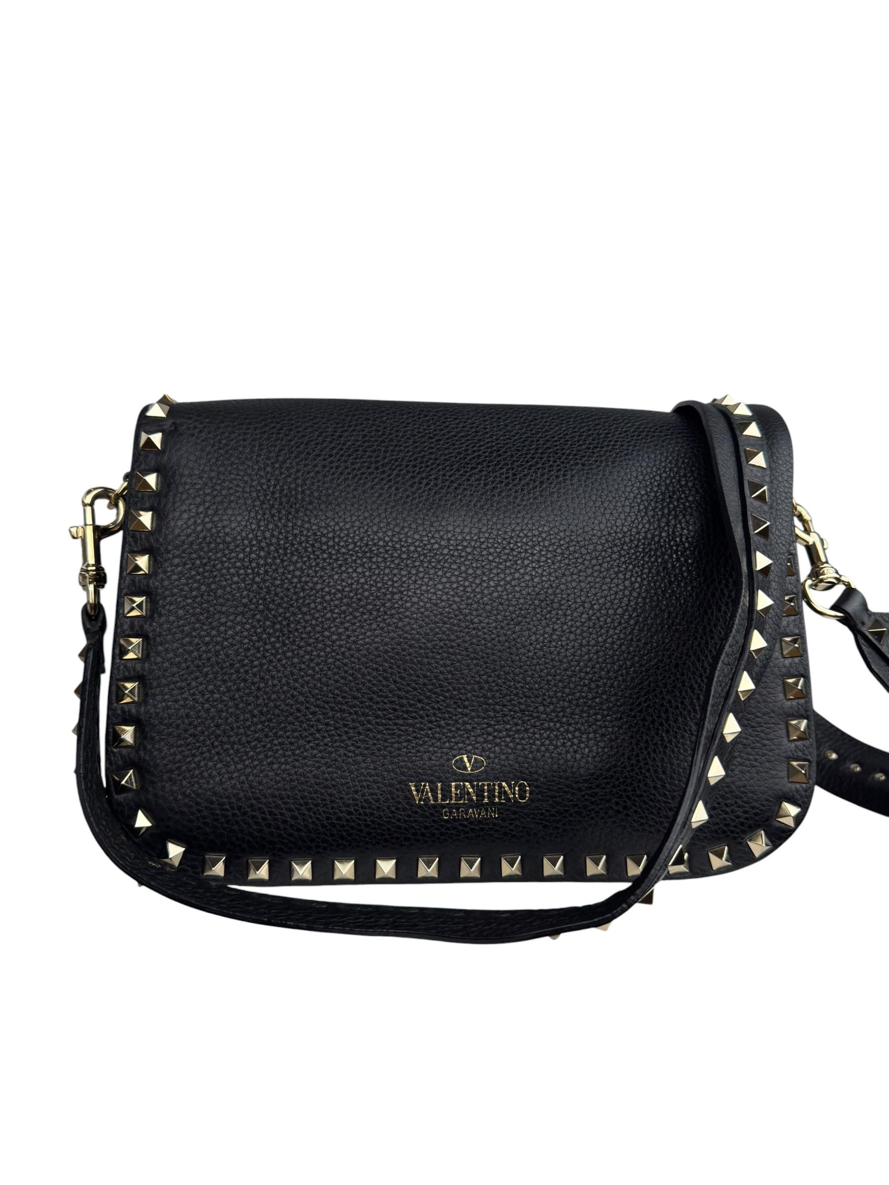 VALENTINO BLACK ROCKSTUD SHOULDER BAG