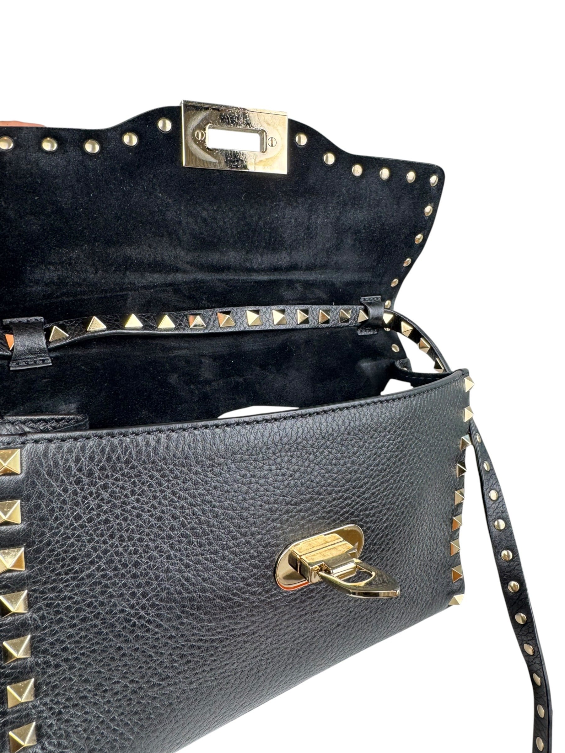 VALENTINO GARAVANI BLACK ROCKSTUD CROSSBODY BAG