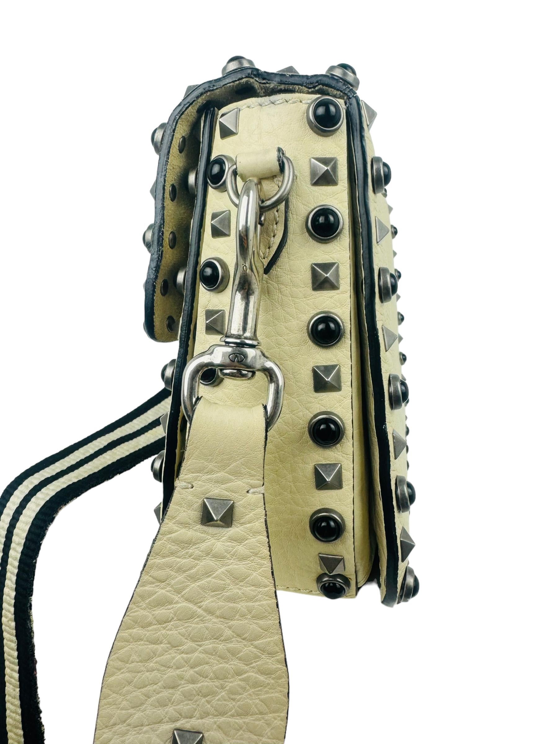 VALENTINO IVORY ROLLING ROCKSTUD BAG
