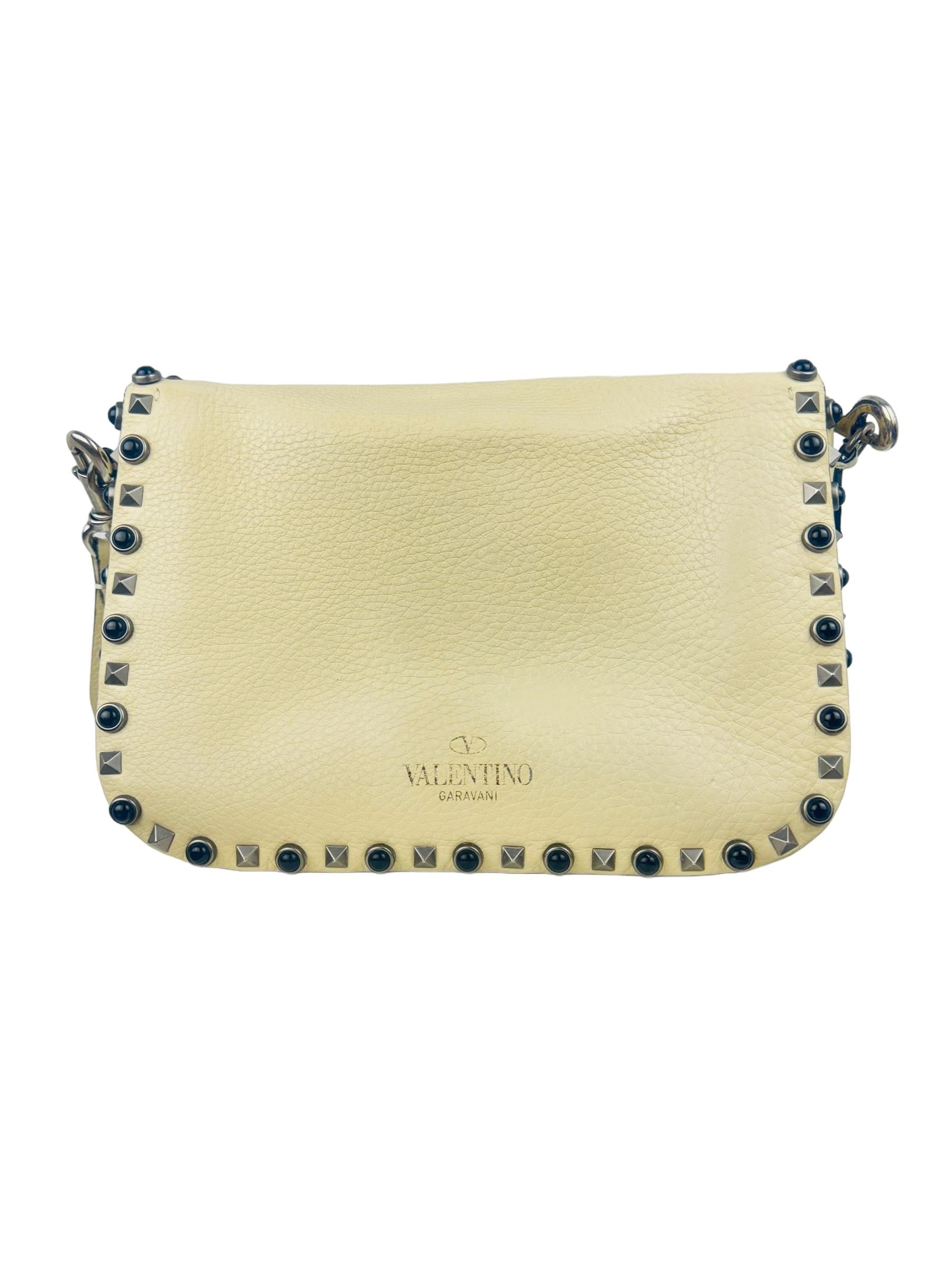 VALENTINO IVORY ROLLING ROCKSTUD BAG