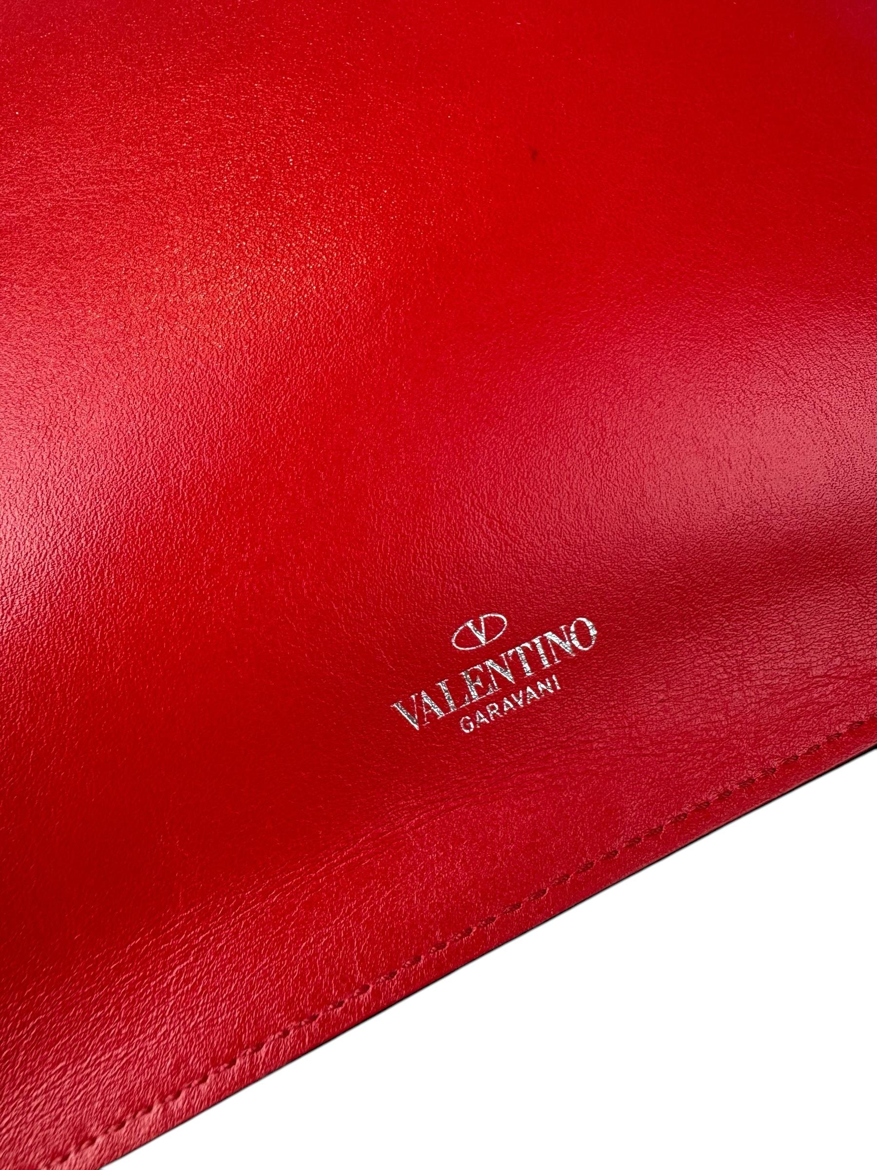 VALENTINO LOVE LEATHER CLUTCH