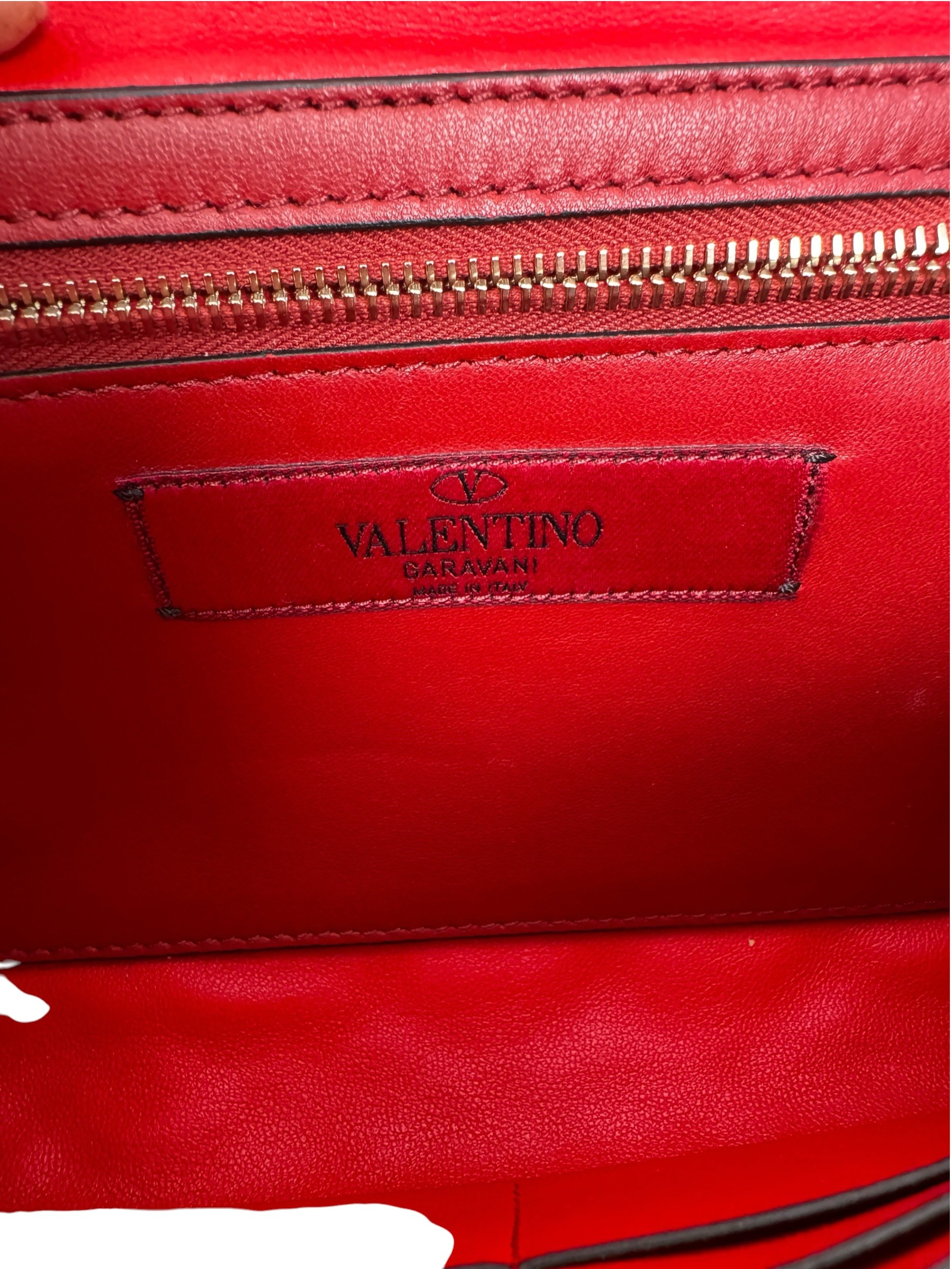 VALENTINO RED ROCKSTUD CHAIN BAG