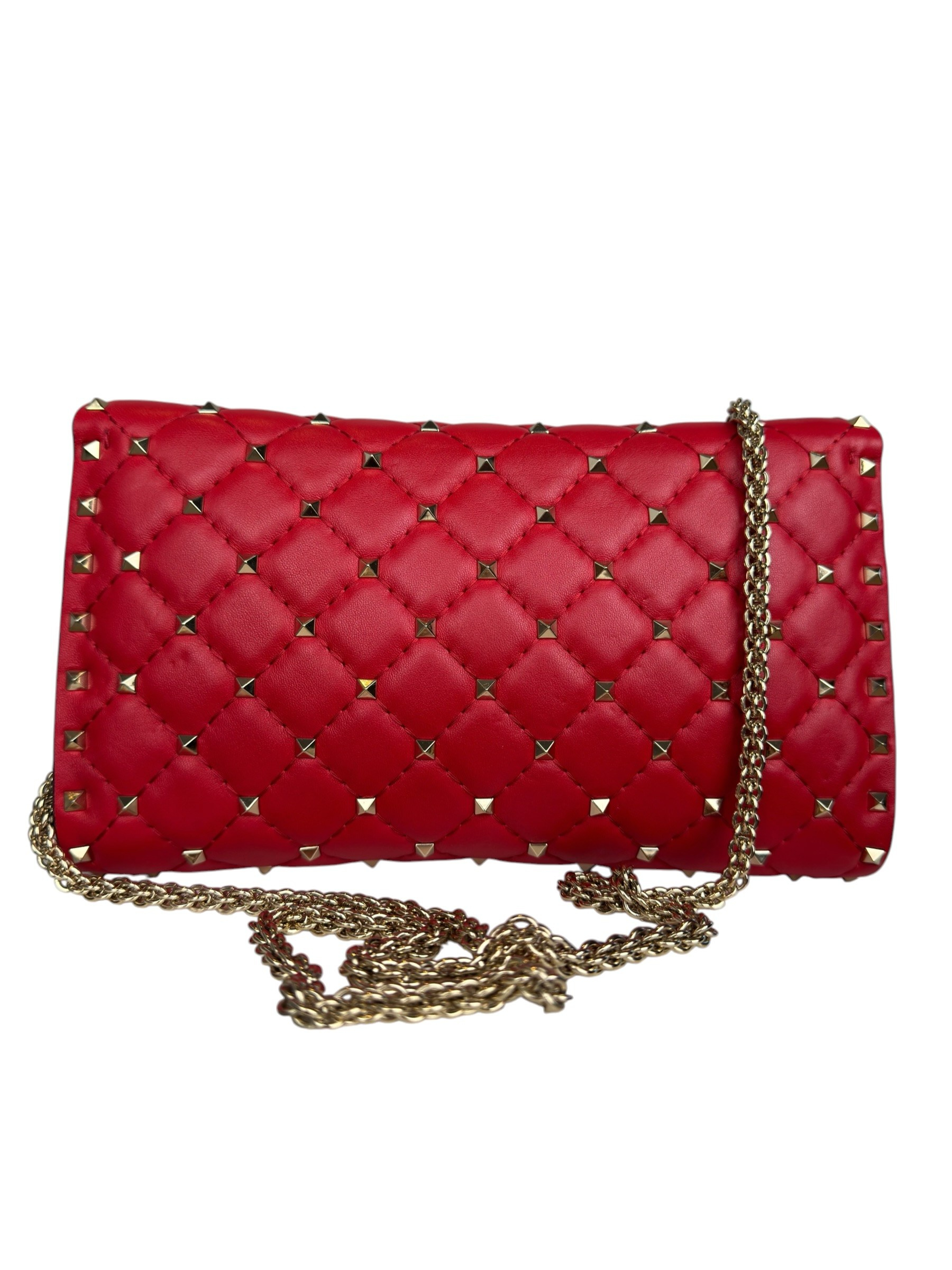 VALENTINO RED ROCKSTUD CHAIN BAG