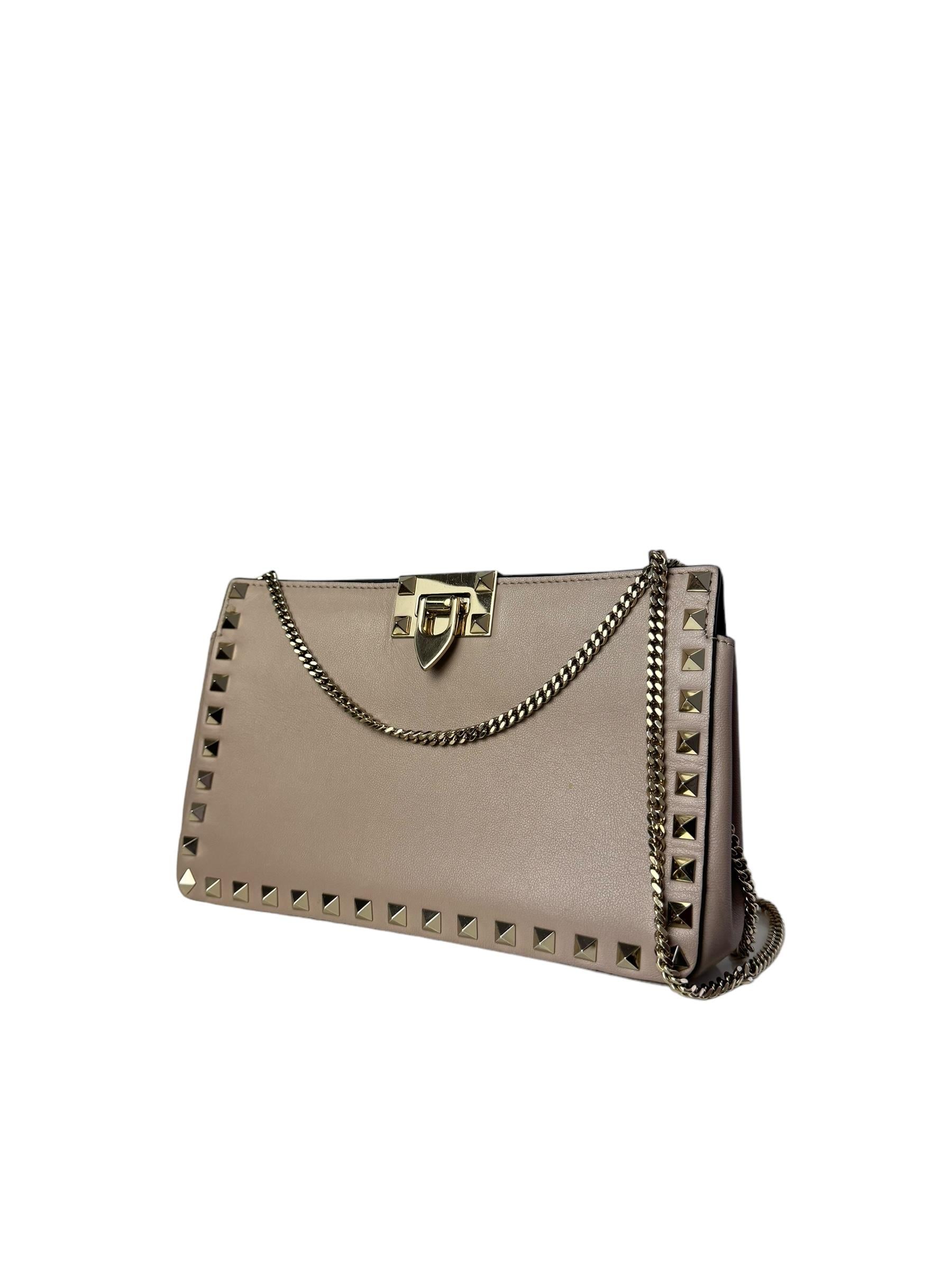 VALENTINO ROCKSTUD LEATHER CHAIN BAG