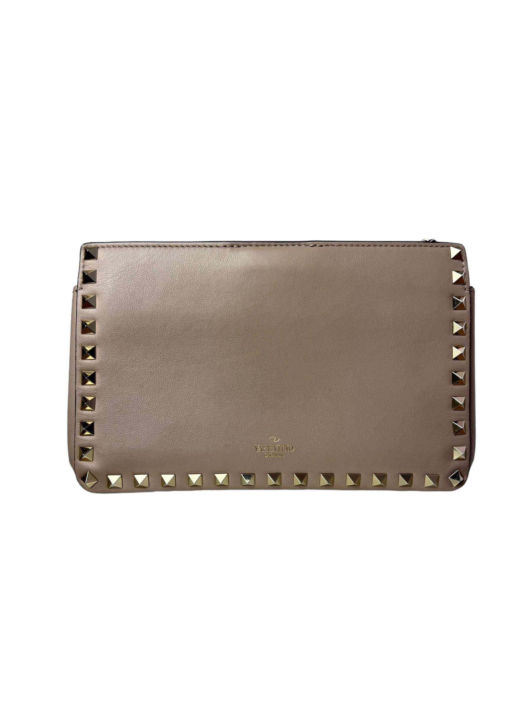 VALENTINO ROCKSTUD LEATHER CHAIN BAG