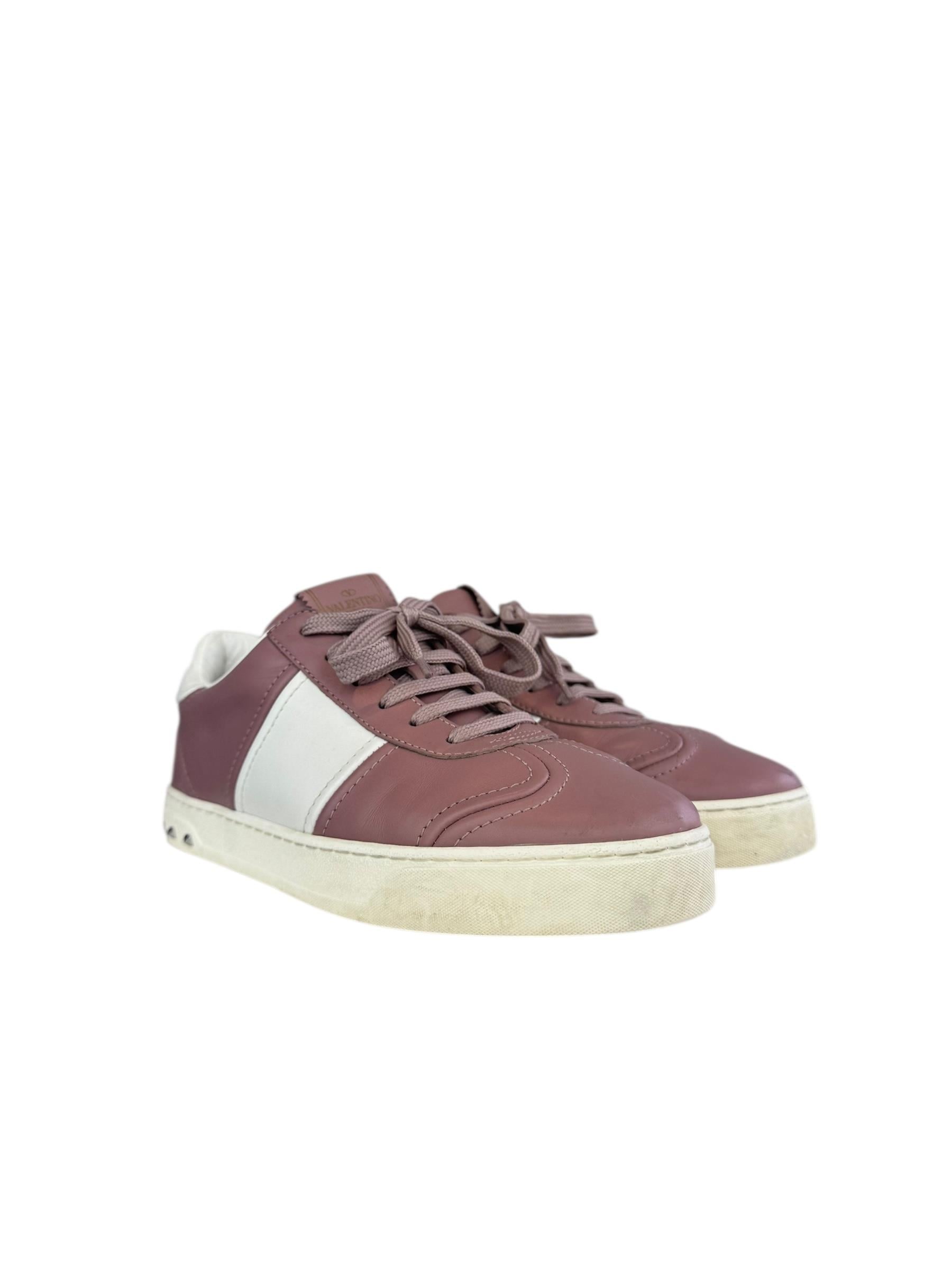 VALENTINO ROSA ROCKSTUD SNEAKERS