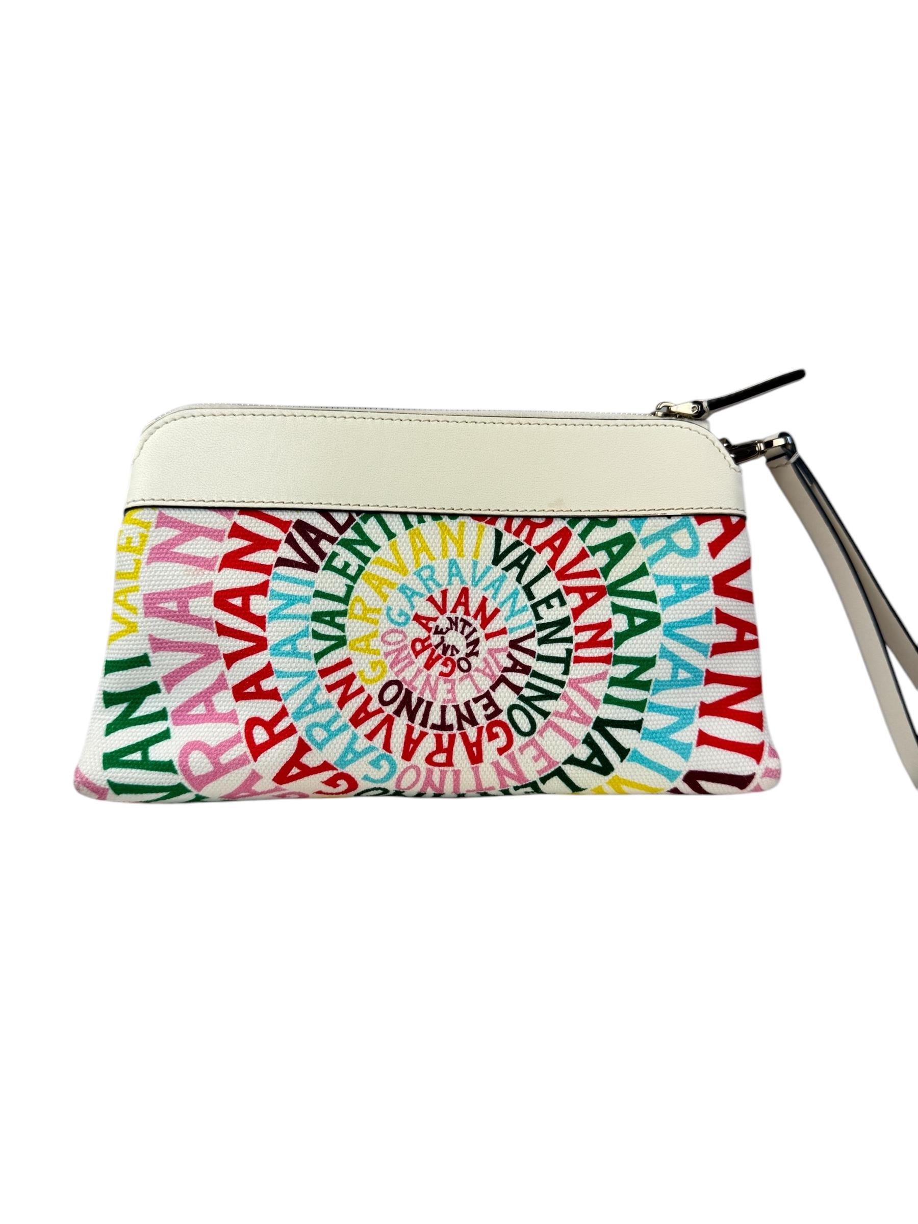 VALENTINO V LOGO MULTICOLOR CLUTCH 