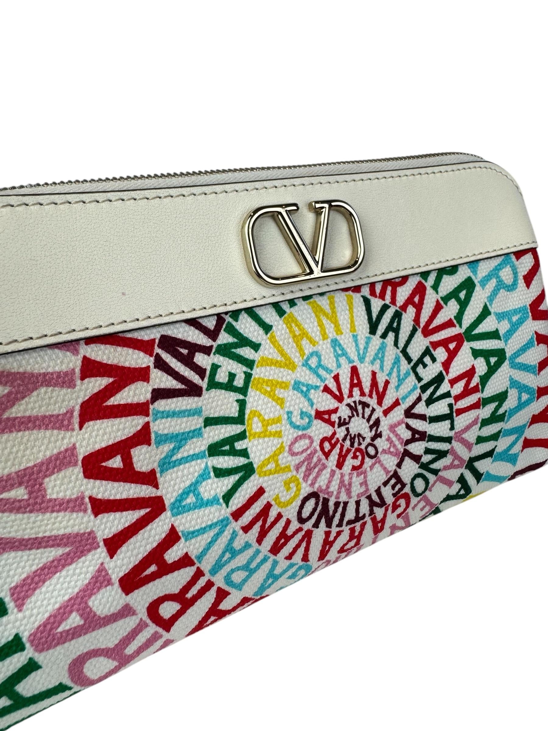 VALENTINO V LOGO MULTICOLOR CLUTCH 