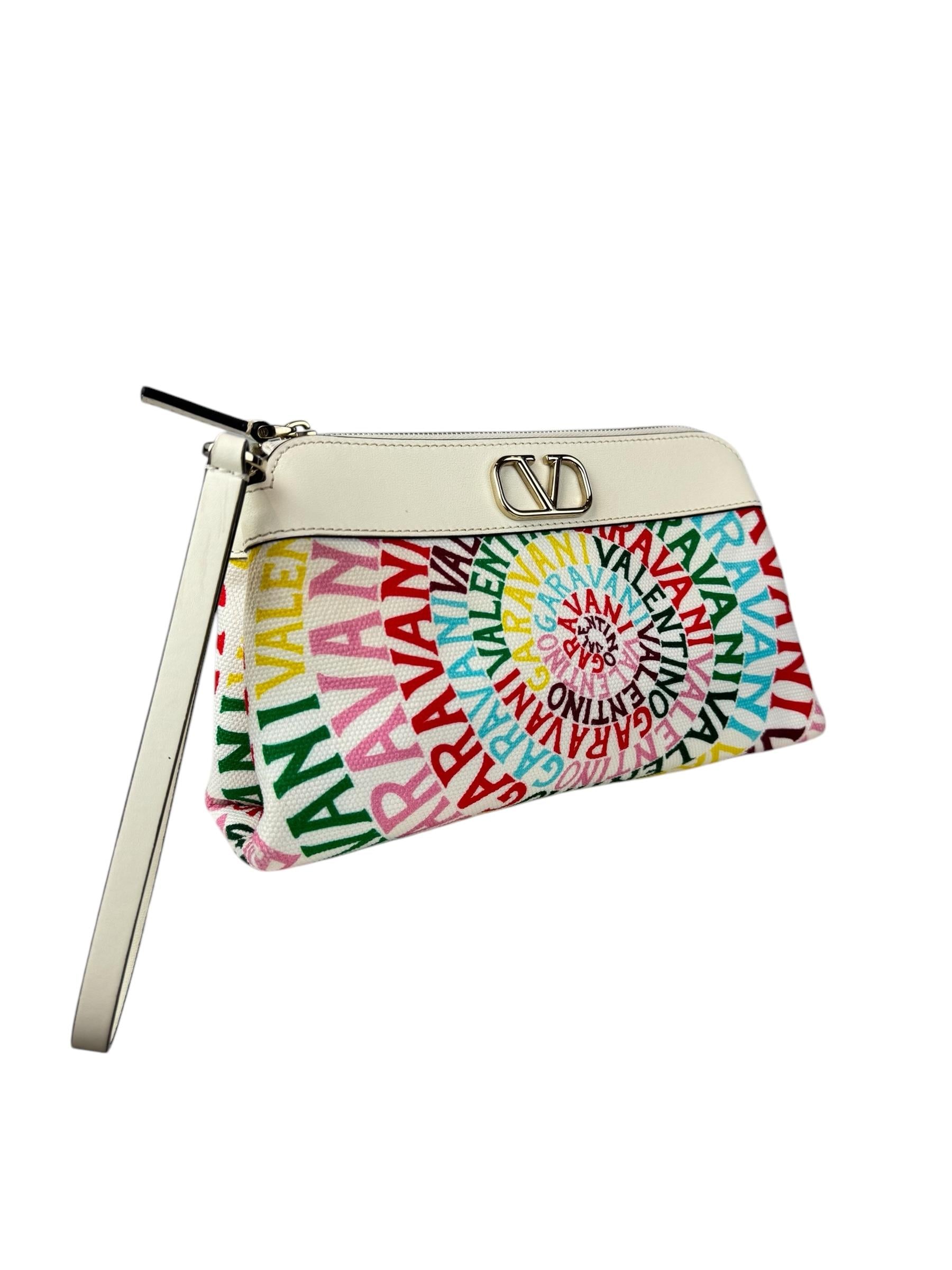VALENTINO V LOGO MULTICOLOR CLUTCH 