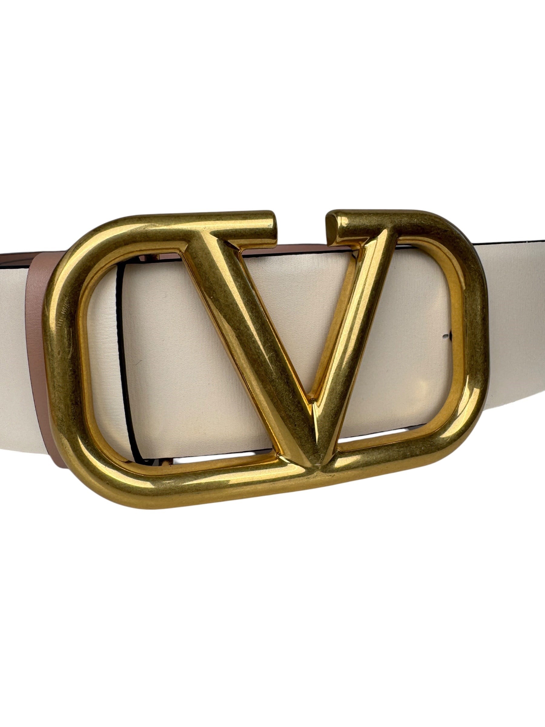 VALENTINO V LOGO WHITE BELT