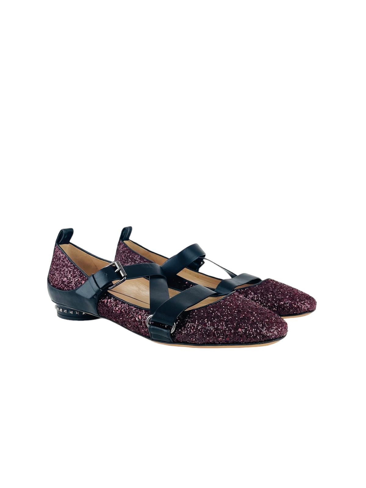 VALENTINO V-ROCK GLITTER BALLERINAS