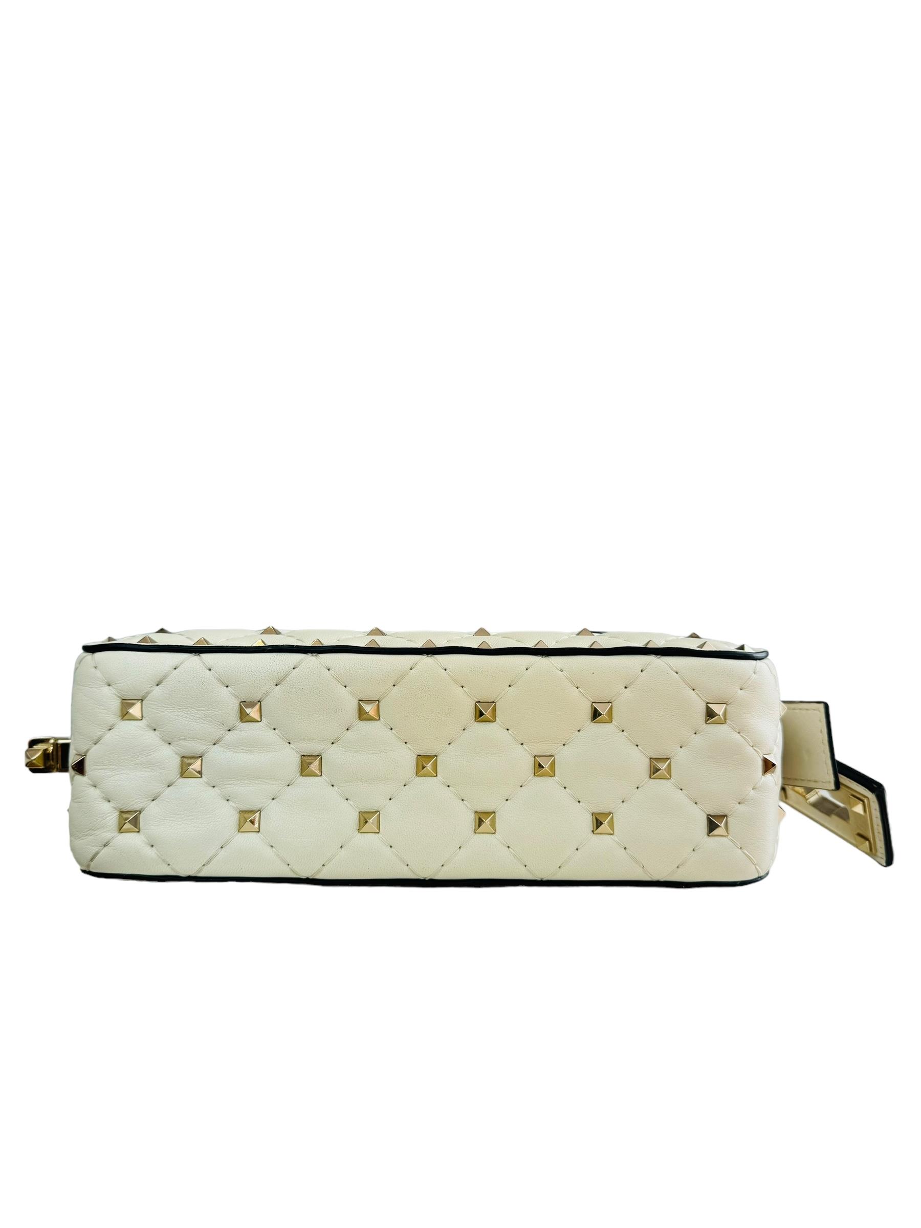 VALENTINO WHITE ROCKSTUD TOTE BAG