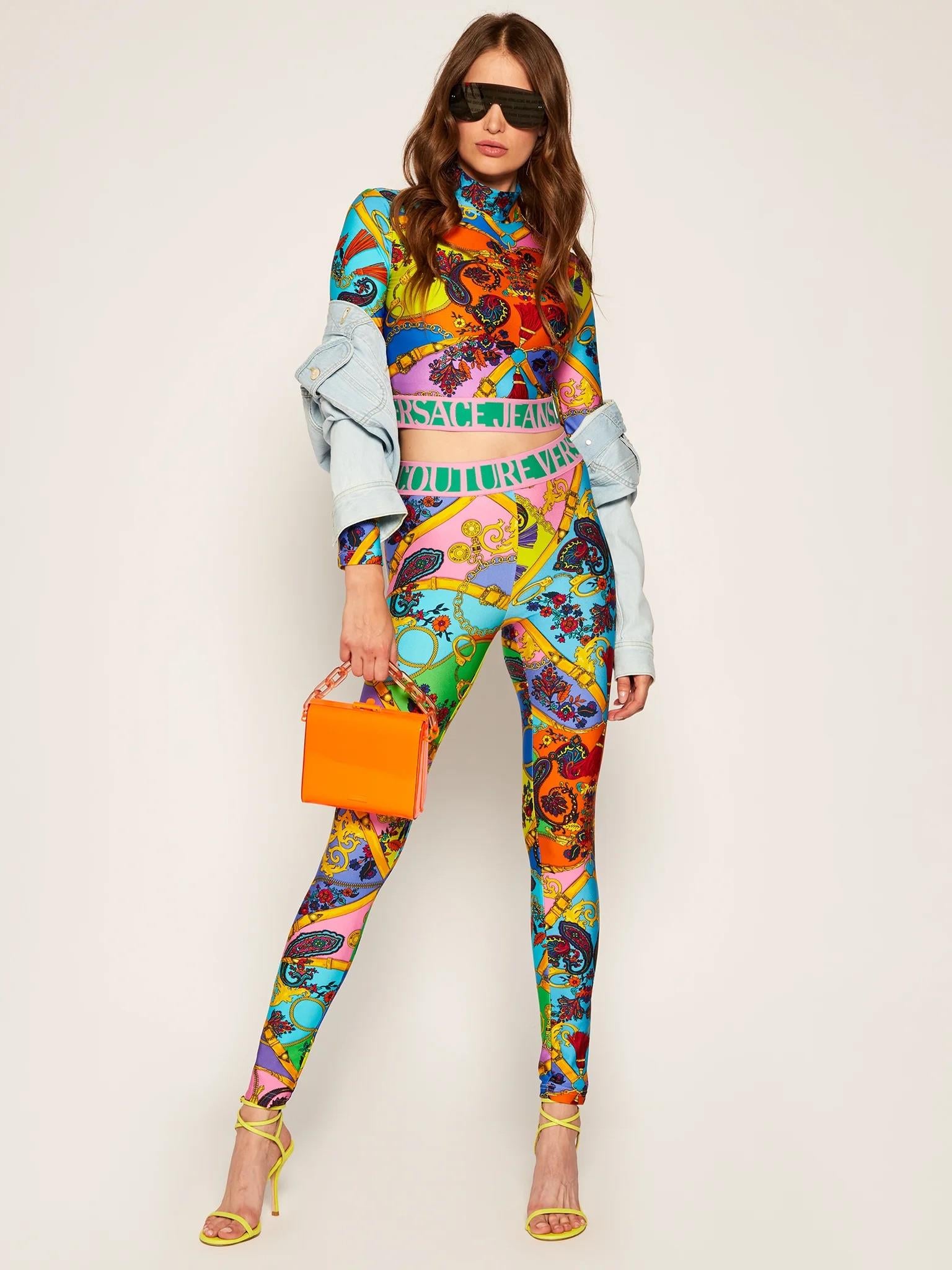 VERSACE MULTICOLOR LEGGINGS
