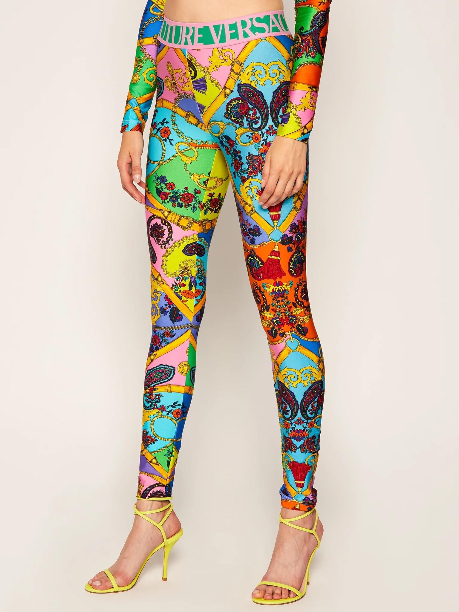 VERSACE MULTICOLOR LEGGINGS