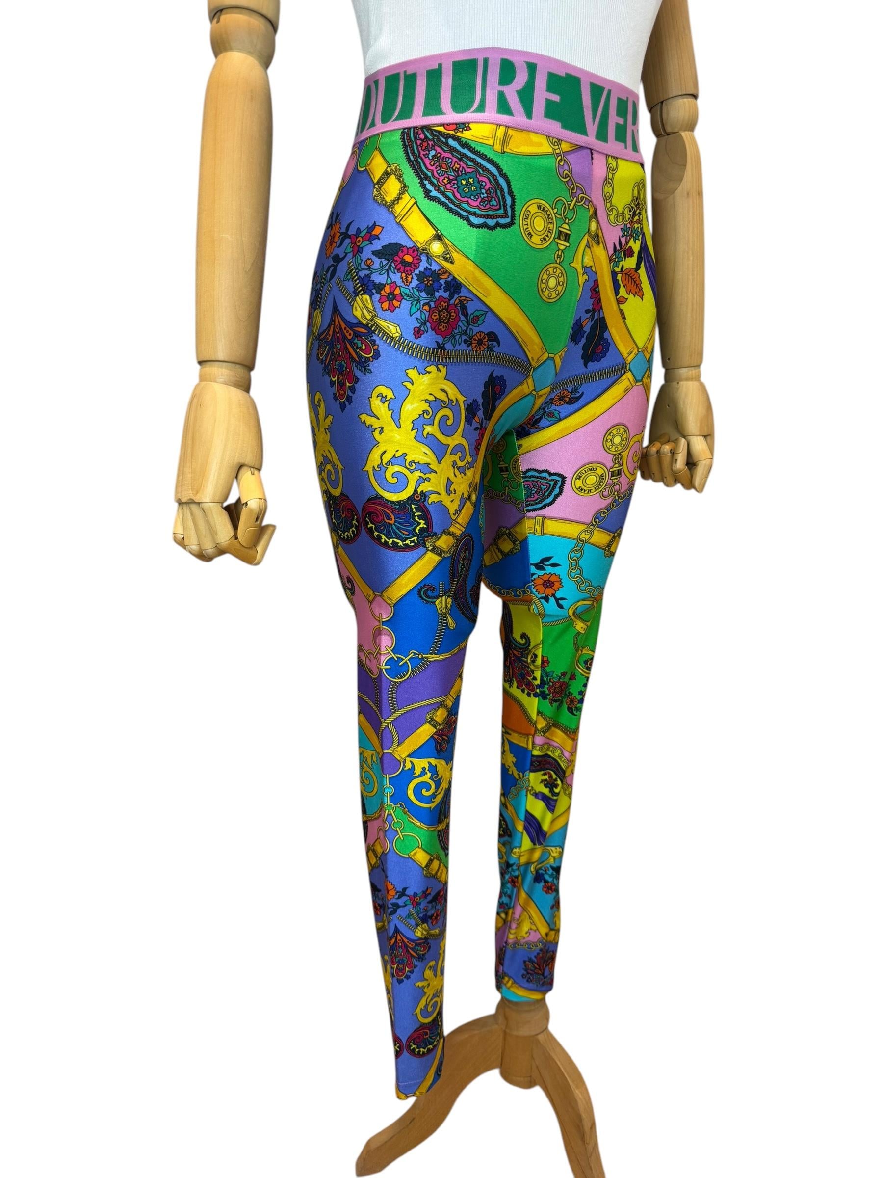 VERSACE MULTICOLOR LEGGINGS