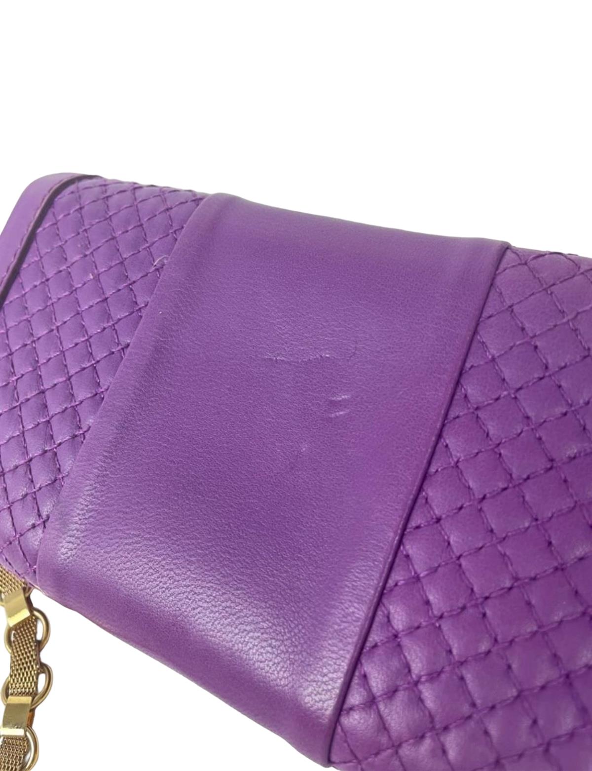 VERSACE PURPLE GOLD CHAIN CLUTCH