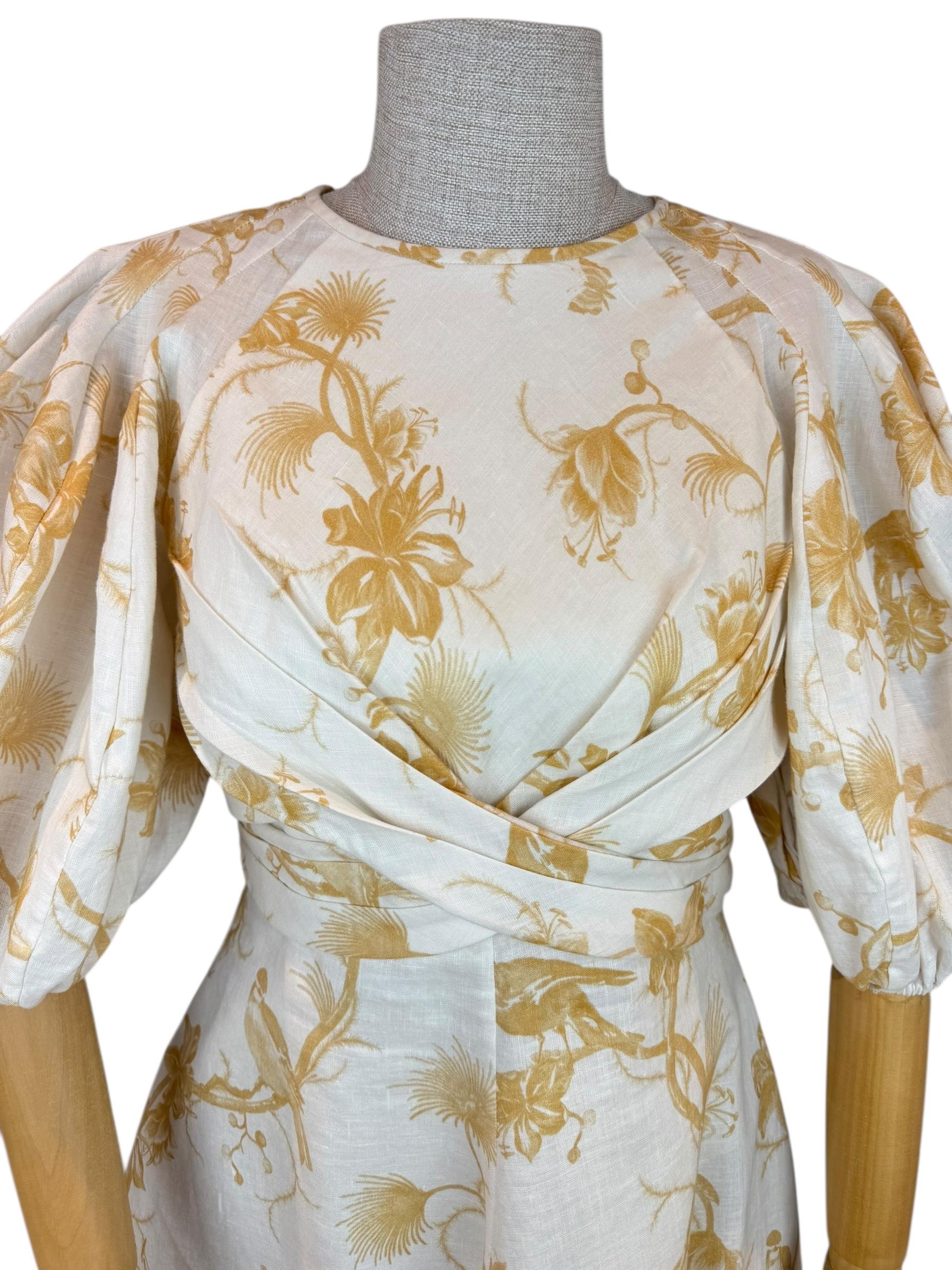 ZIMMERMANN LINEN WRAP MINI DRESS