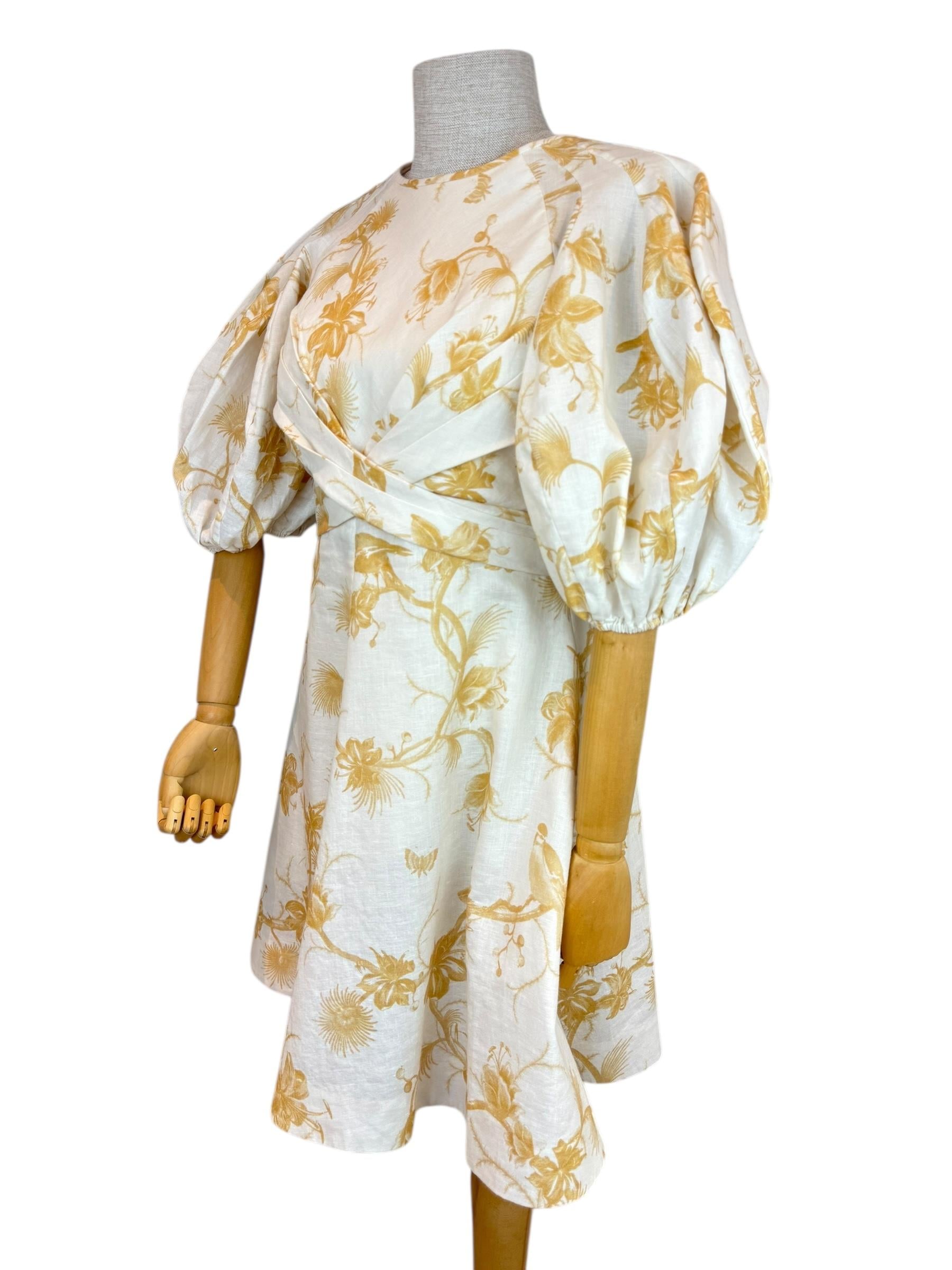 ZIMMERMANN LINEN WRAP MINI DRESS