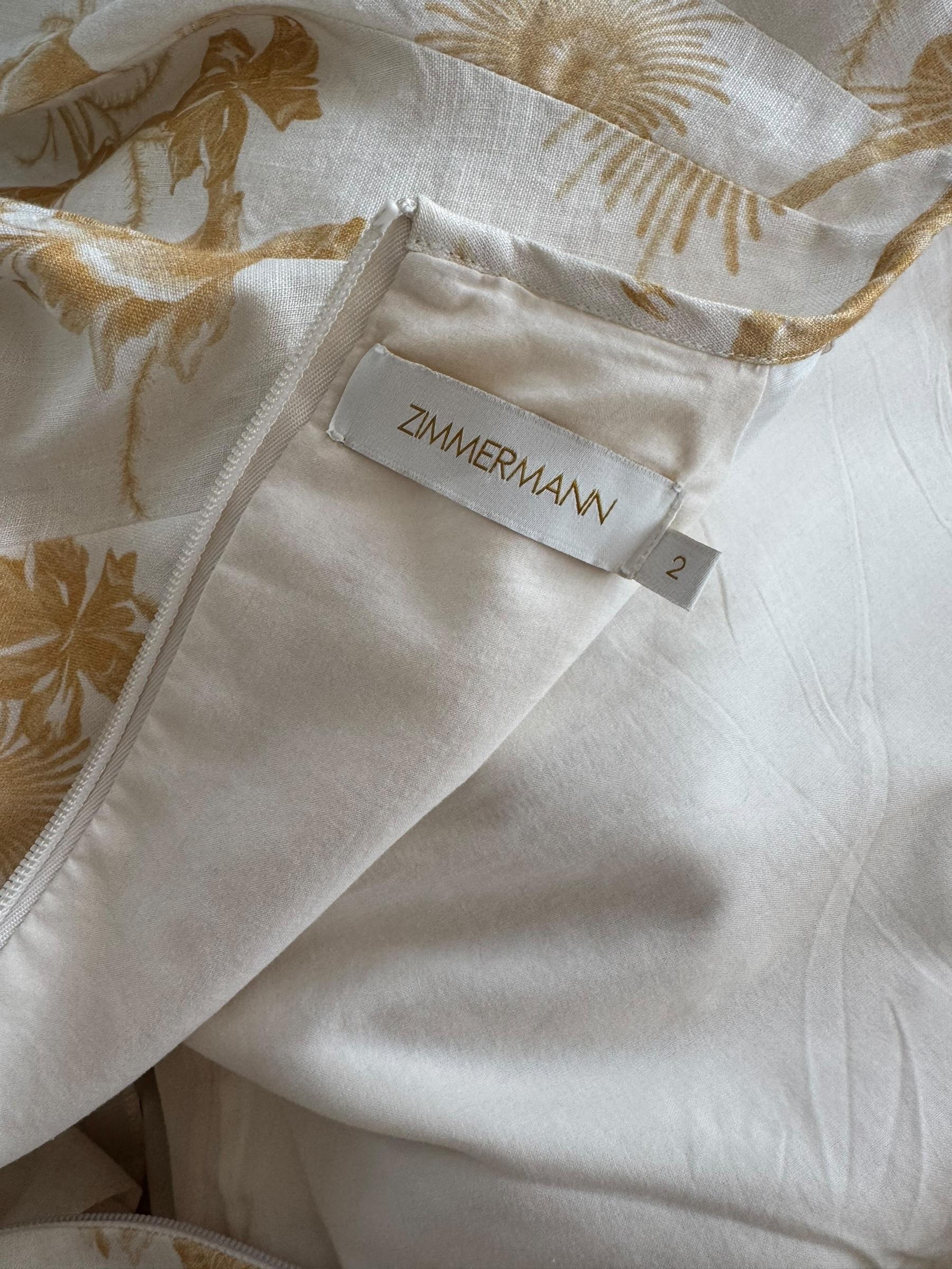 ZIMMERMANN LINEN WRAP MINI DRESS
